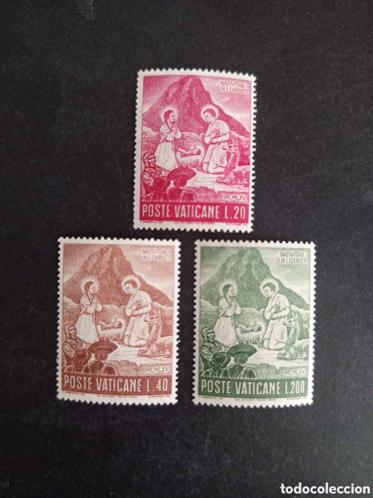 Sellos: Vaticano,1965. Navidad.Serie completa. Yvert 438/40. Pedido m&iacute;nimo 3 &euro;. Ver fotos.
