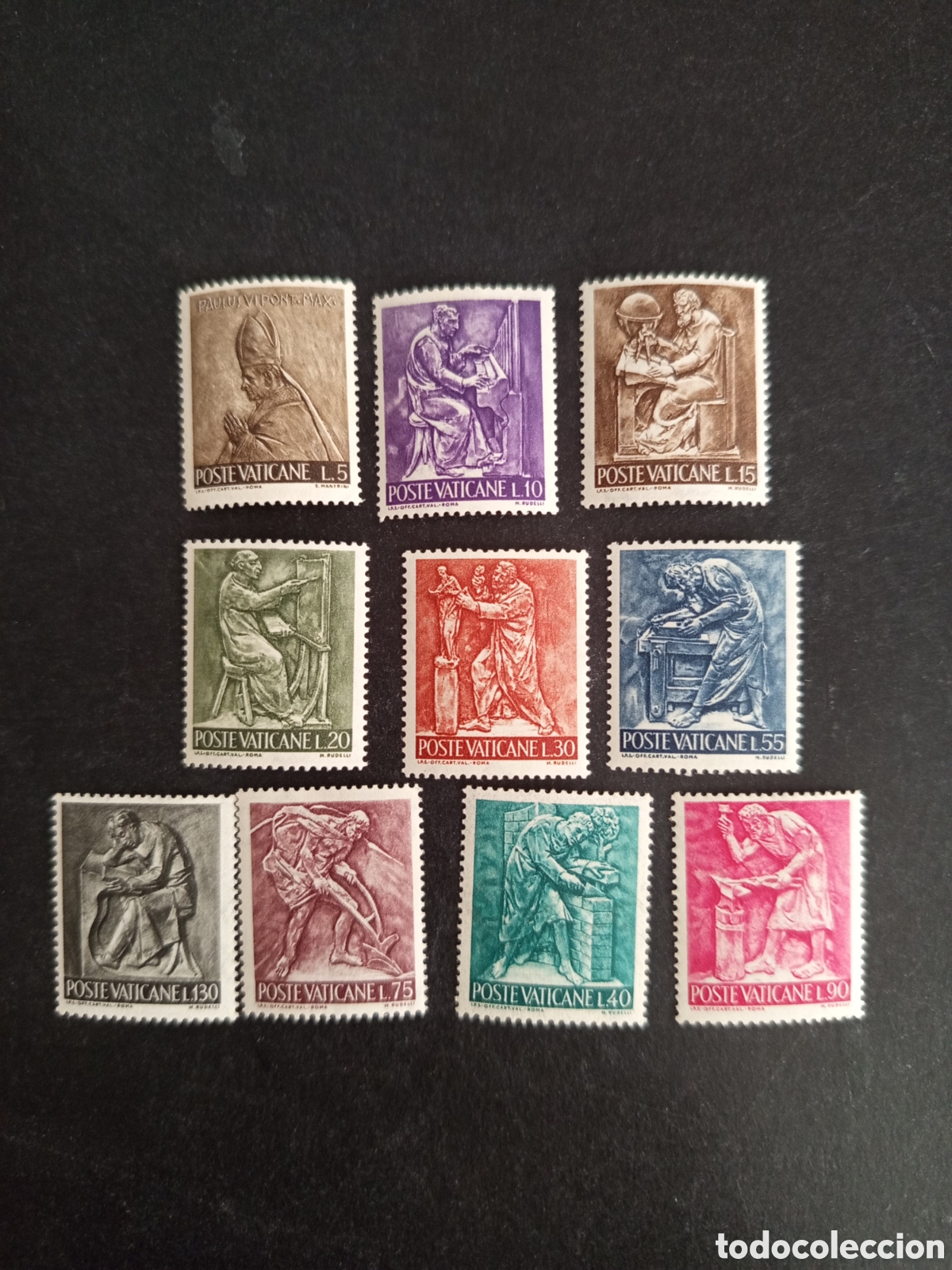 Sellos: Vaticano, 1966. Artes y Oficios. Serie completa. Yvert 441/450. Pedido m&iacute;nimo 3 &euro;. Ver fotos