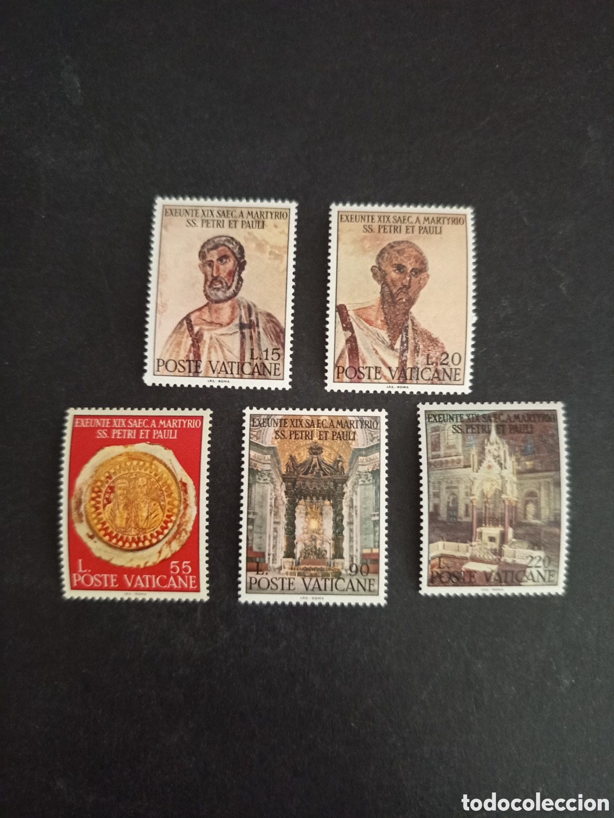 Sellos: Vaticano, 1967. Santos Pedro y Pablo. Serie completa. Yvert 466/470. Pedido m&iacute;nimo 3 &euro;. Ver fotos .