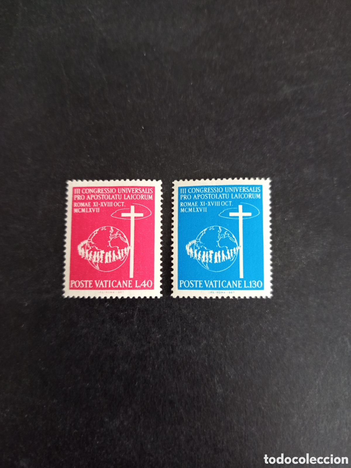 Sellos: Vaticano, 1967. Congreso Apostolado Laicos. Serie completa en nuevo. Yvert 471/2. Pedido m&iacute;nimo 3 &euro;.