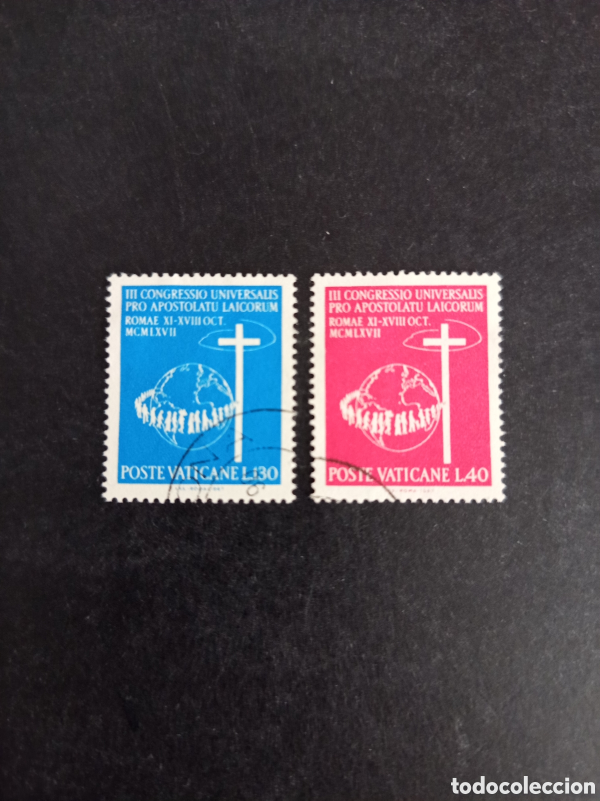 Sellos: Vaticano, 1967. Congreso Apostolado Laicos. Serie completa en usado. Yvert 471/2. Pedido m&iacute;nimo 3 &euro;.