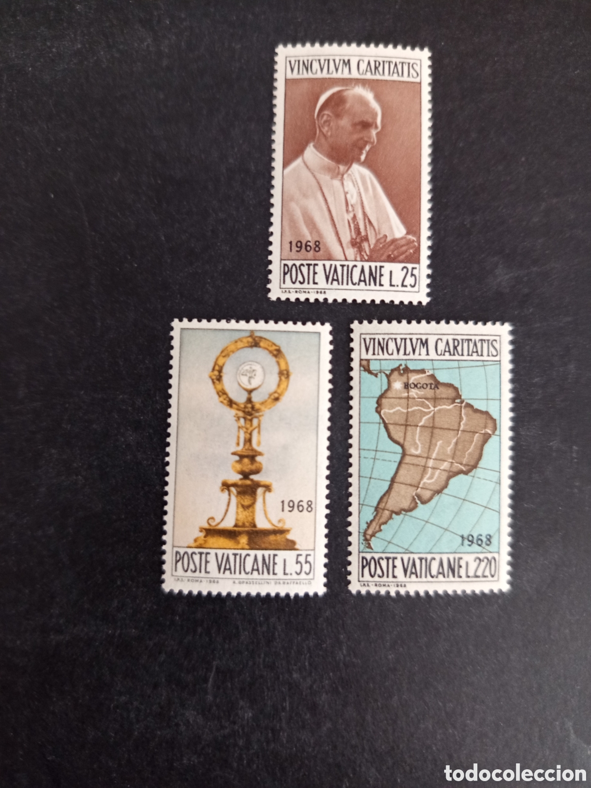 Sellos: Vaticano, 1968. Congreso Eucar&iacute;stico. Serie completa en nuevo. Yvert 479/481. Pedido m&iacute;nimo 3 &euro;.