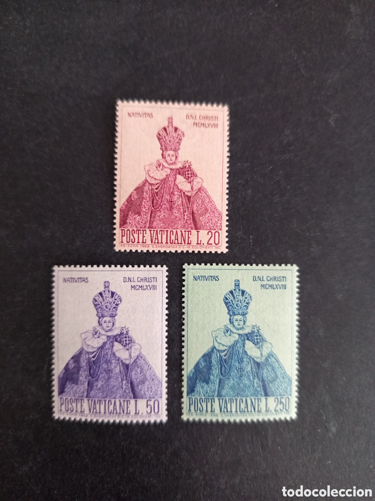Sellos: Vaticano, 1968. Navidad. Ni&ntilde;o Jes&uacute;s de Praga. Serie completa en nuevo. Yvert 482/4. Pedido m&iacute;nimo 3&euro;