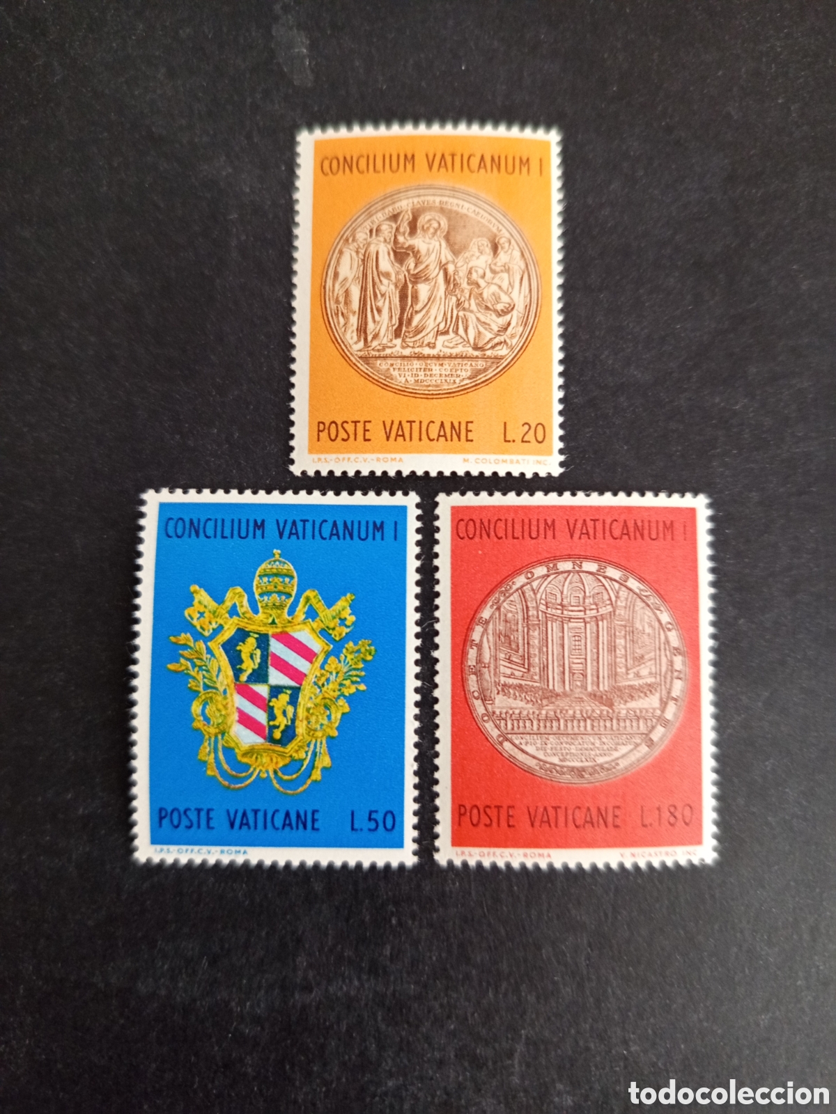 Selos: Vaticano, 1970. Concilio Vaticano I. Serie completa en nuevo. Yvert 502/4. Pedido m&iacute;nimo 3 &euro;.