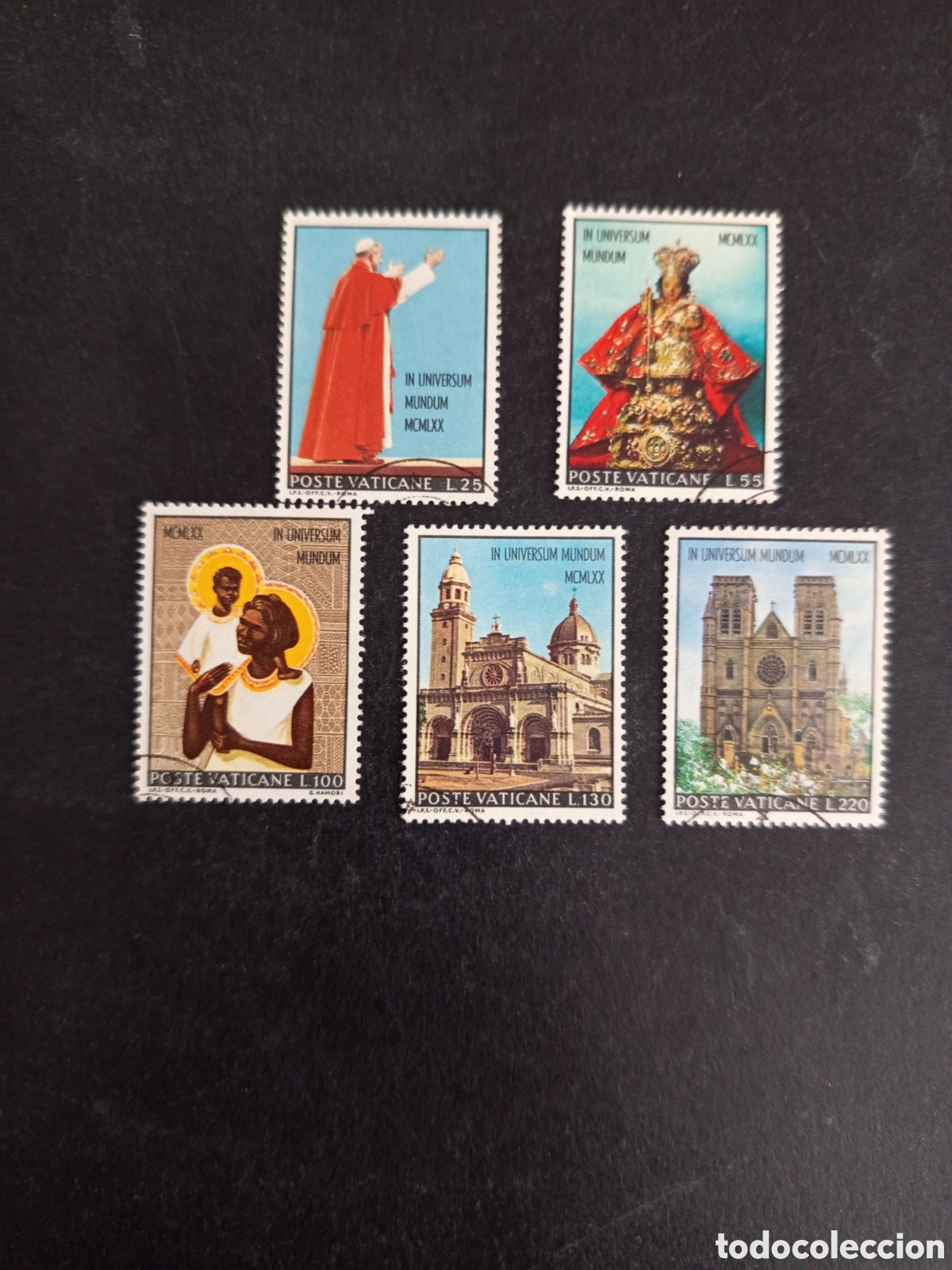 Sellos: Vaticano, 1970. S.S.Pablo VI en Filipinas y Australia. completa usada. Yvert 513/7. Pedido m&iacute;nimo 3&euro;