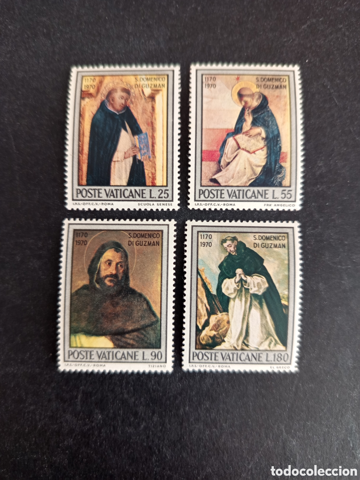 Sellos: Vaticano, 1971. Santo Domingo de Guzm&aacute;n. Completa en nuevo. Yvert 527/30. Pedido m&iacute;nimo 3 &euro;.