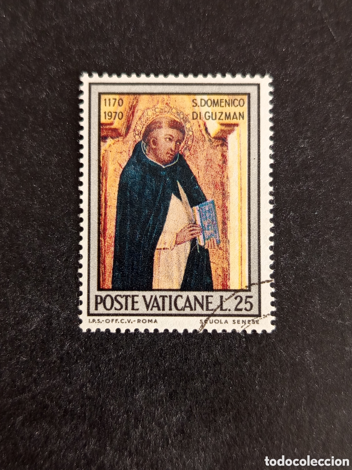 Sellos: Vaticano, 1971. Santo Domingo de Guzm&aacute;n. Sello usado. Yvert 527. Pedido m&iacute;nimo 3 &euro;. Ver fotos .