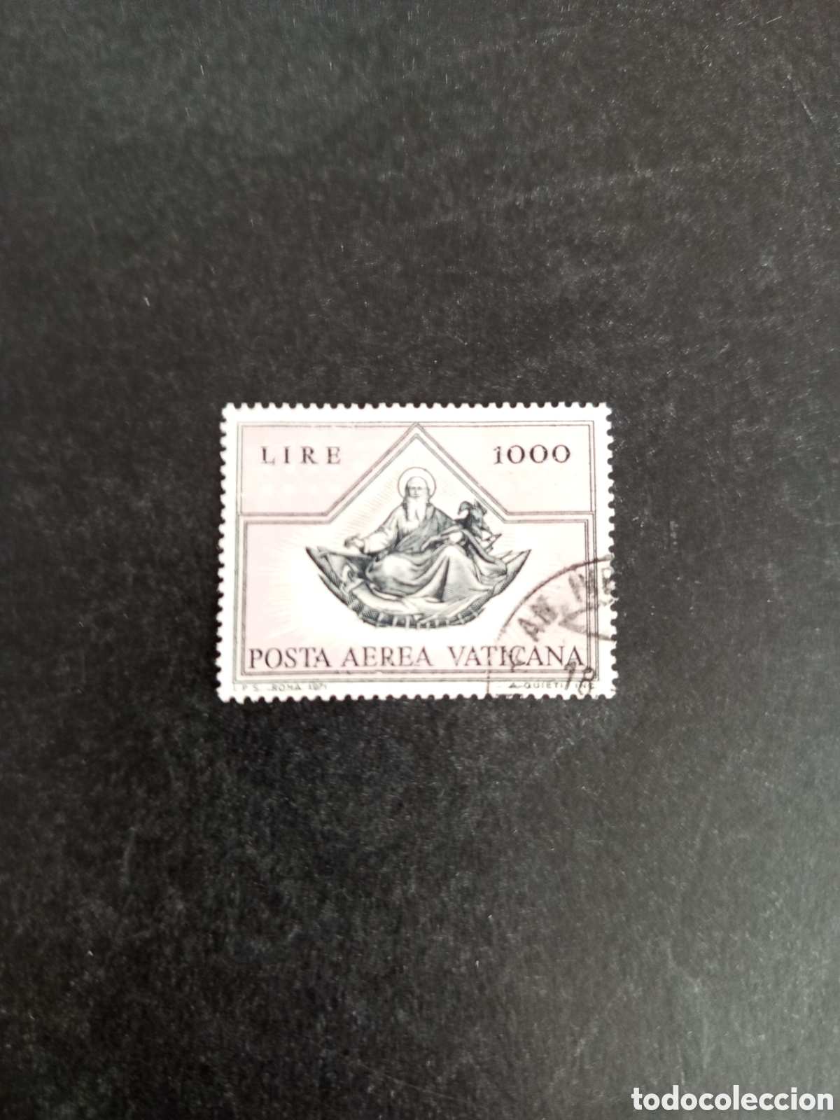 Sellos: Vaticano, 1971. San Juan Evangelista. Sello usado. Yvert a&eacute;reo 58. Pedido m&iacute;nimo 3 &euro;. Ver fotos .