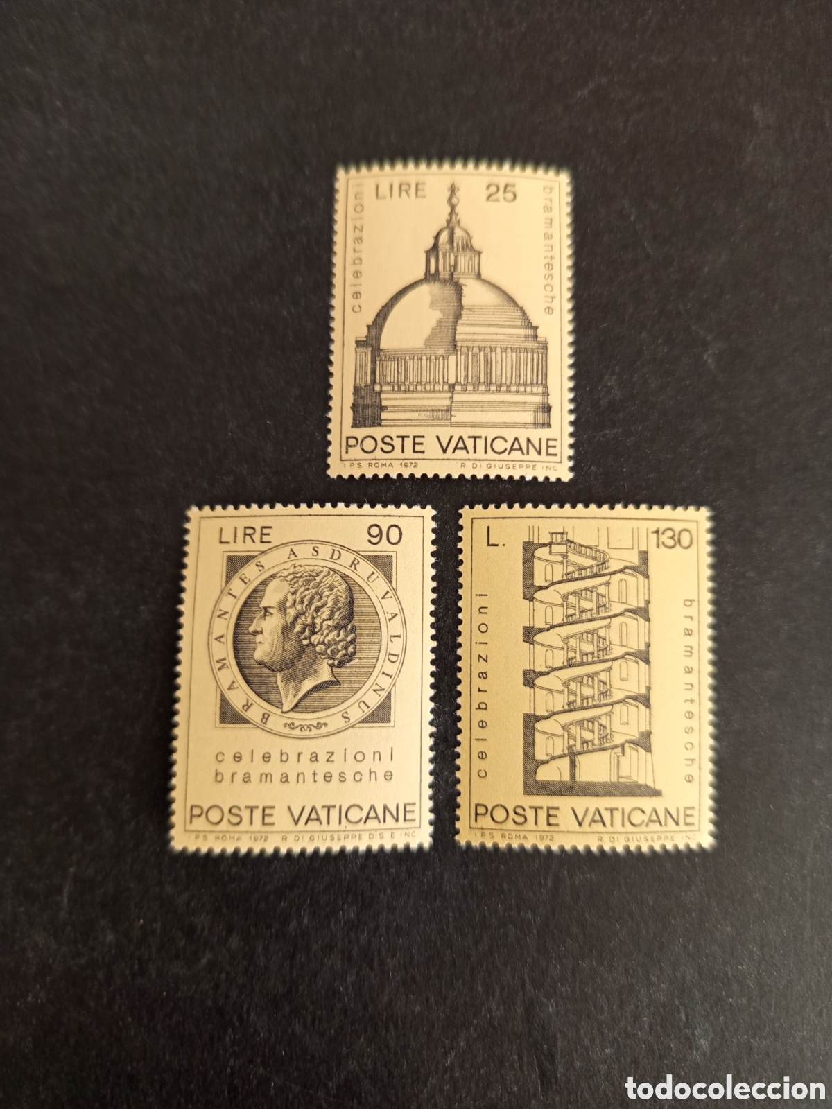 Sellos: Vaticano, 1972. Bramante, arquitecto. Completa en nuevo. Yvert 533/5. Pedido m&iacute;nimo 3 &euro;. Ver fotos .