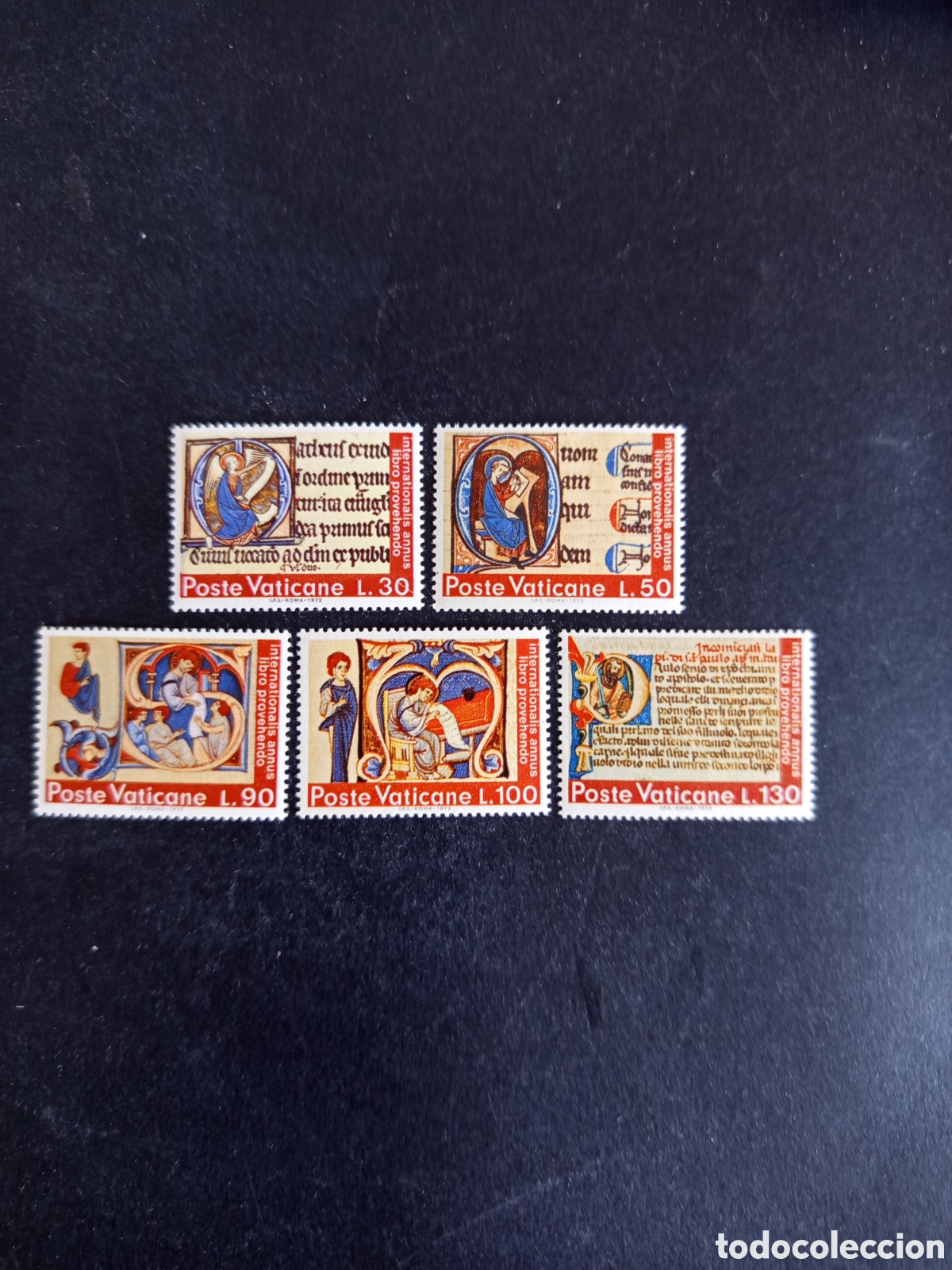 Sellos: Vaticano, 1972. C&oacute;dices. A&ntilde;o del Libro.Yvert 542/6. Completa en nuevo. Pedido m&iacute;nimo 3 &euro;. Ver fotos