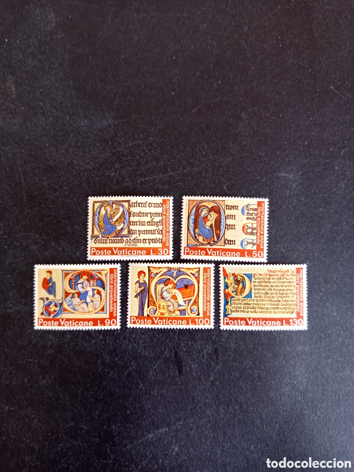Sellos: Vaticano, 1972. C&oacute;dices. A&ntilde;o del Libro.Yvert 542/6. Completa en nuevo. Pedido m&iacute;nimo 3 &euro;. Ver fotos.