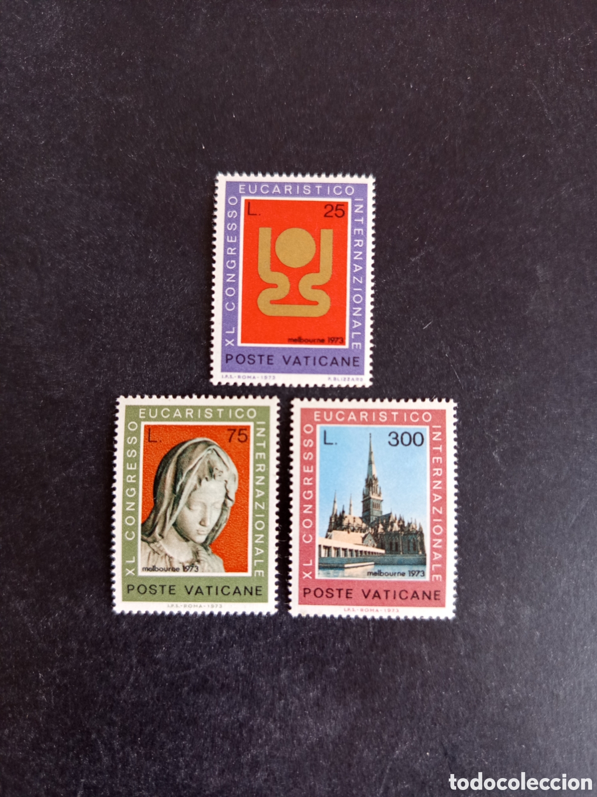 Sellos: Vaticano, 1973. Congreso Eucar&iacute;stico. Yvert 552/4. Completa en nuevo. Pedido m&iacute;nimo 3 &euro;. Ver fotos.