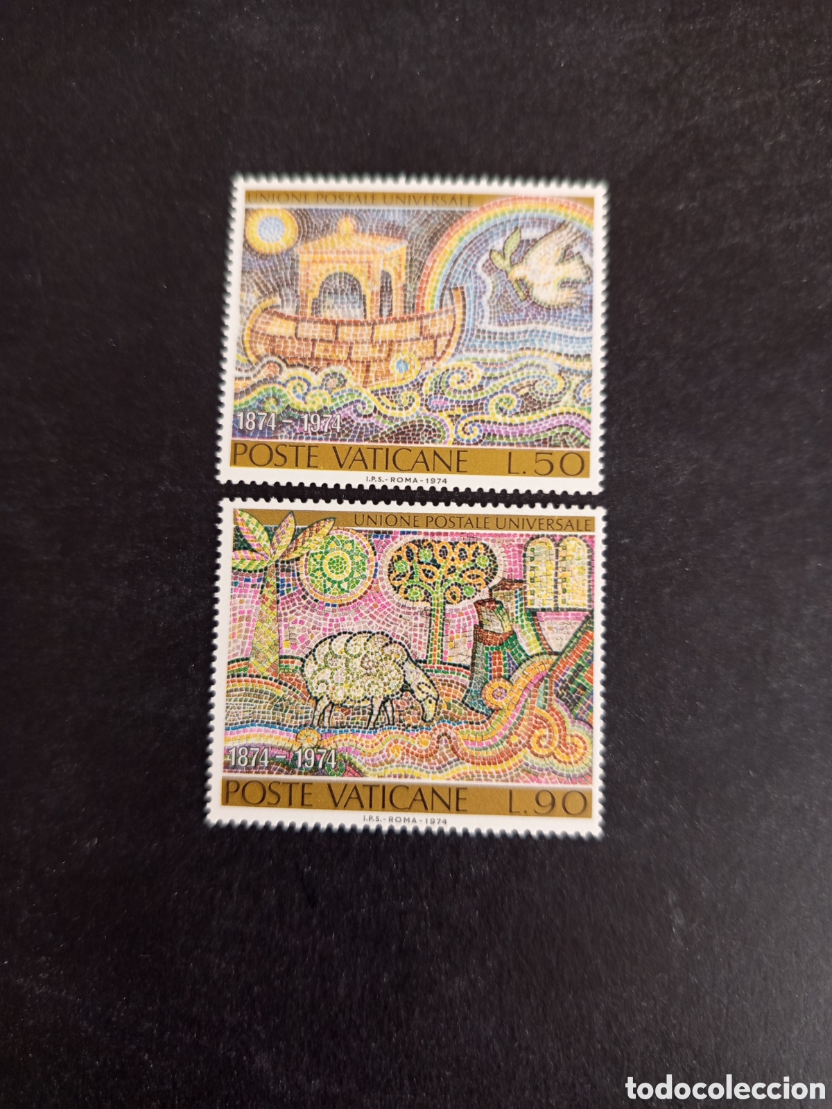 Sellos: Vaticano, 1974. Centenario U.P.U. Yvert 569/70. Completa en nuevo. Pedido m&iacute;nimo 3 &euro;. Ver fotos.