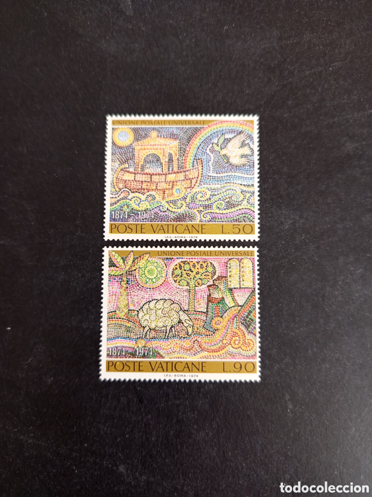 Sellos: Vaticano, 1974. Centenario U.P.U. Yvert 569/70. Completa en nuevo. Pedido m&iacute;nimo 3 &euro;. Ver fotos.