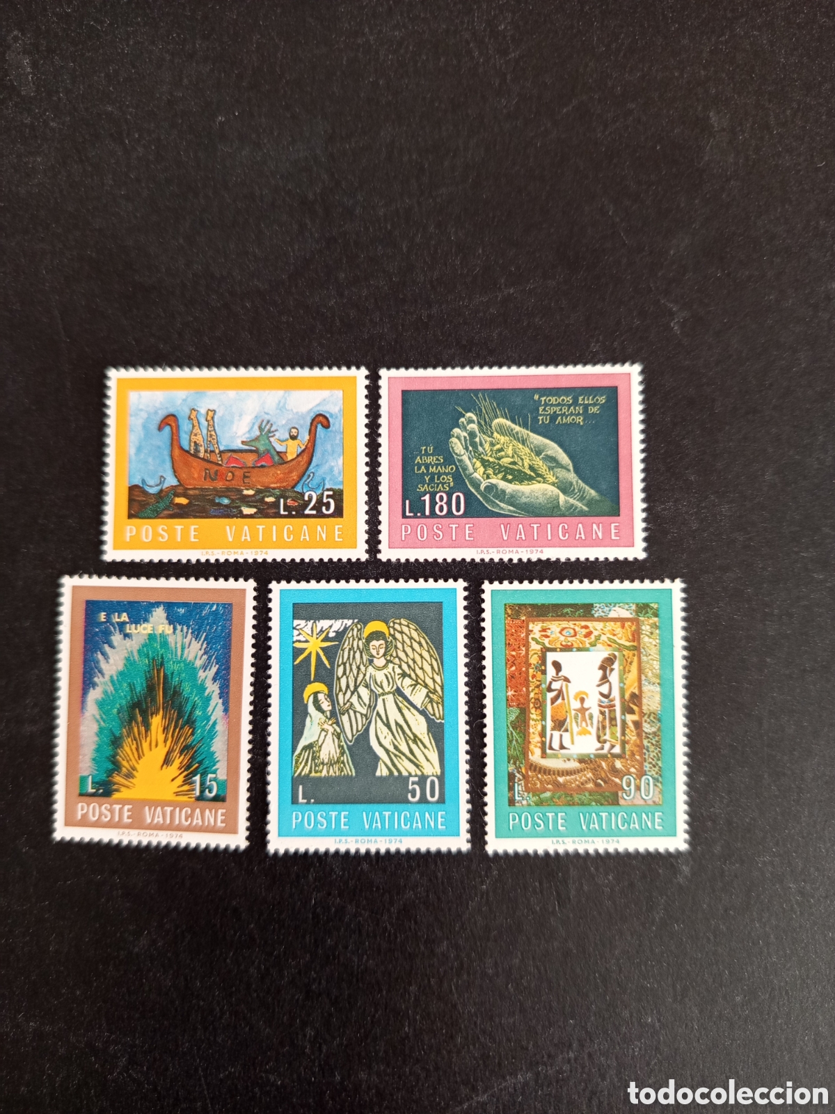Sellos: Vaticano, 1974. La Biblia por estudiantes. Yvert 571/5. Completa en nuevo. Pedido m&iacute;nimo 3 &euro;.