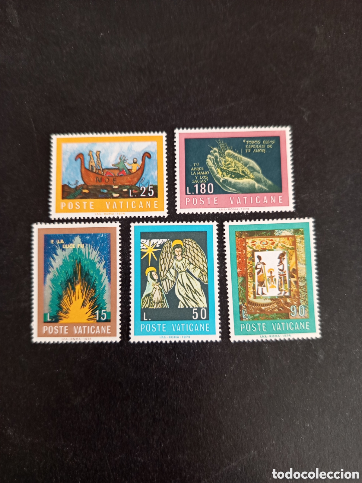 Sellos: Vaticano, 1974. La Biblia por estudiantes. Yvert 571/5. Completa en nuevo. Pedido m&iacute;nimo 3 &euro;.