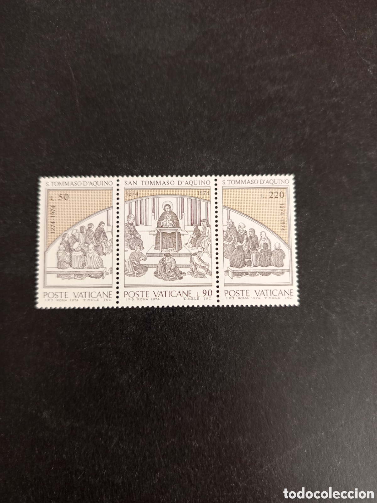 Sellos: Vaticano, 1974. Santo Tom&aacute;s de Aquino. Yvert 576/8. Completa en nuevo. Pedido m&iacute;nimo 3 &euro;. Ver fotos.