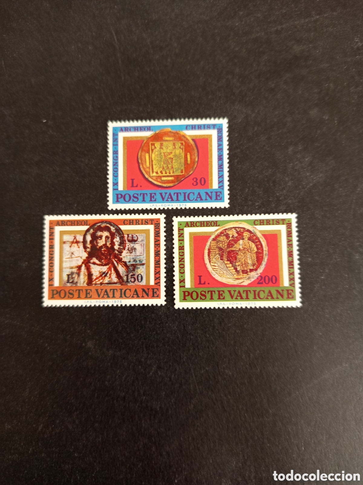Sellos: Vaticano, 1975. Congreso Arqueolog&iacute;a Cristiana. Yv 600/2. Completa en nuevo. Pedido m&iacute;nimo 3 &euro;.