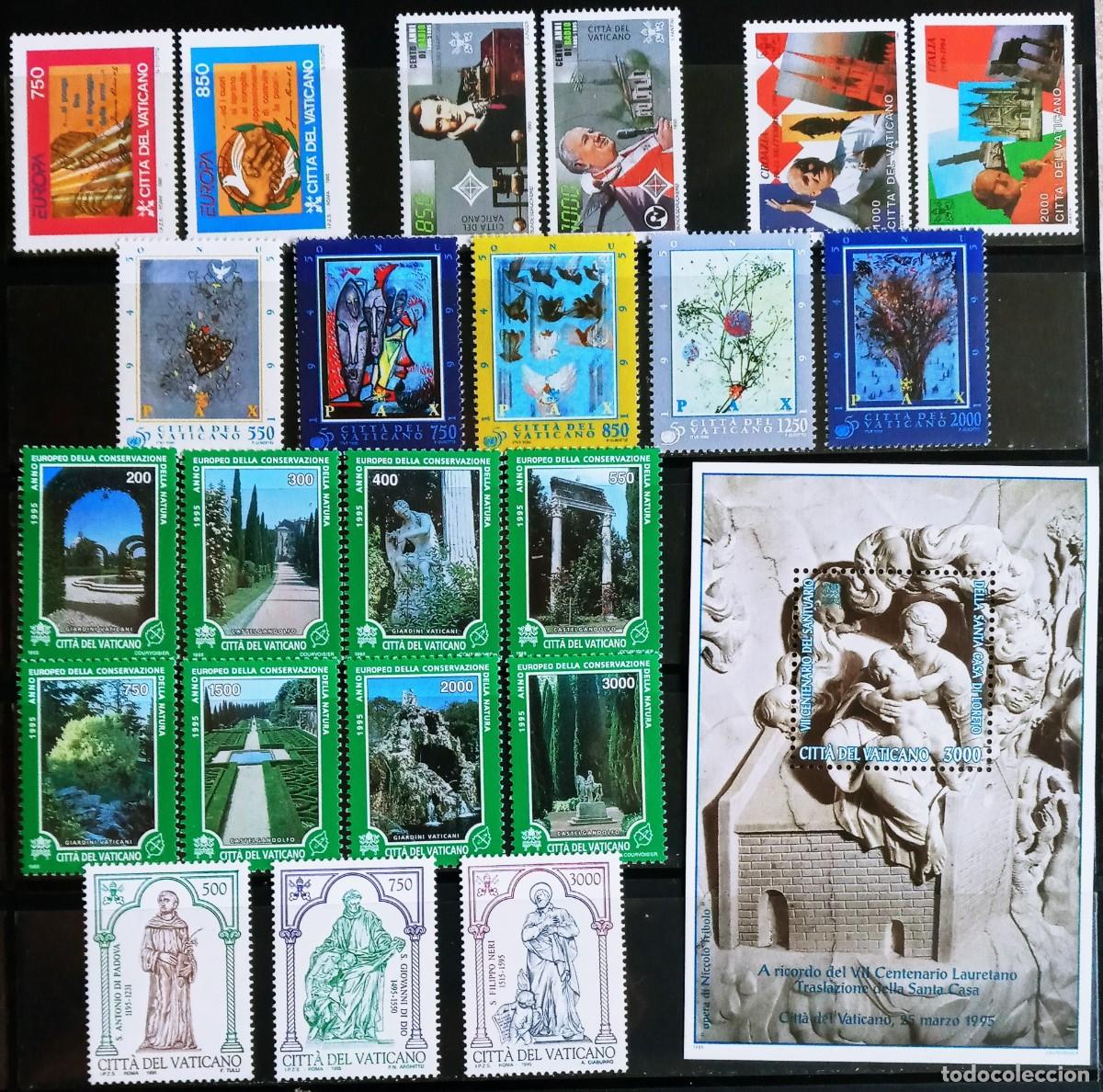 Sellos: VATICANO - IVERT...23 SELLOS+ 1 HOJA BLOQUE NUEVOS ** DEL A&Ntilde;O 1993 SERIES COMPLETAS - LOS DE LA FOTO