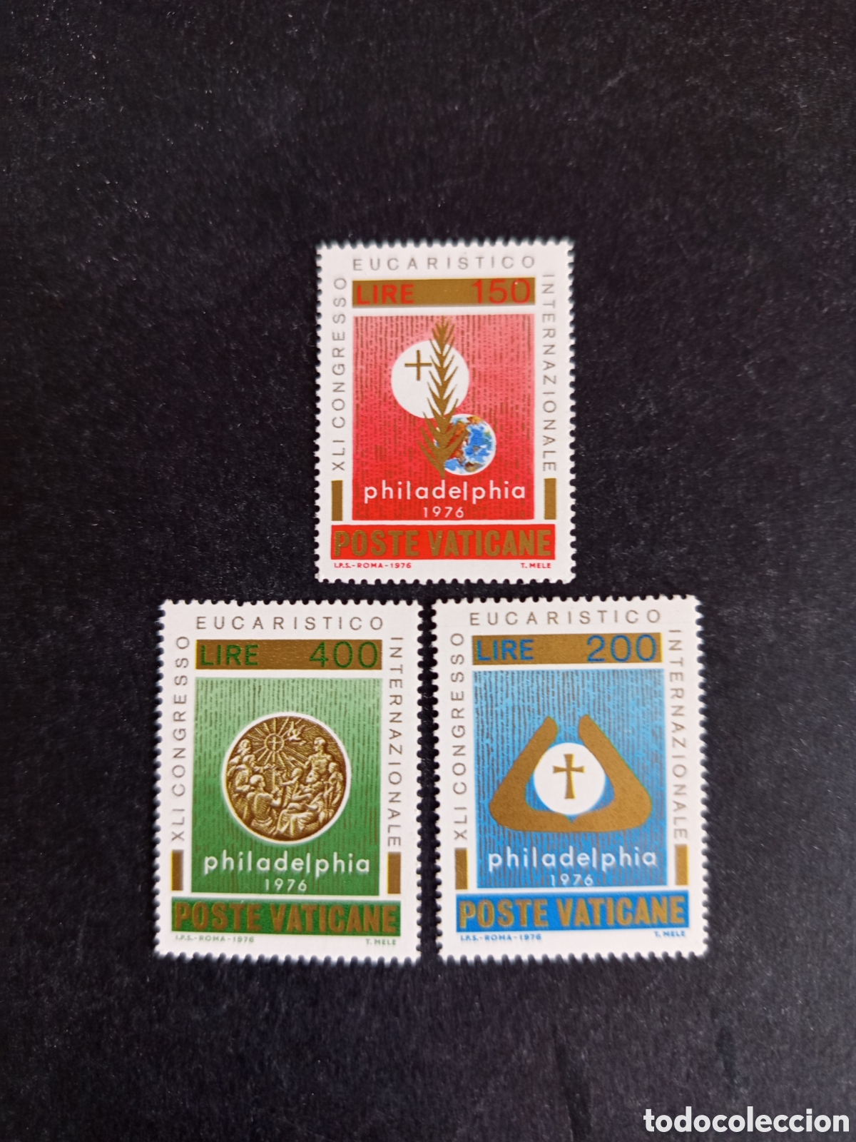 Sellos: Vaticano, 1976. Congreso Eucaristico.Yv 613/5. Completa en nuevo. Pedido m&iacute;nimo 3 &euro;. Ver fotos.