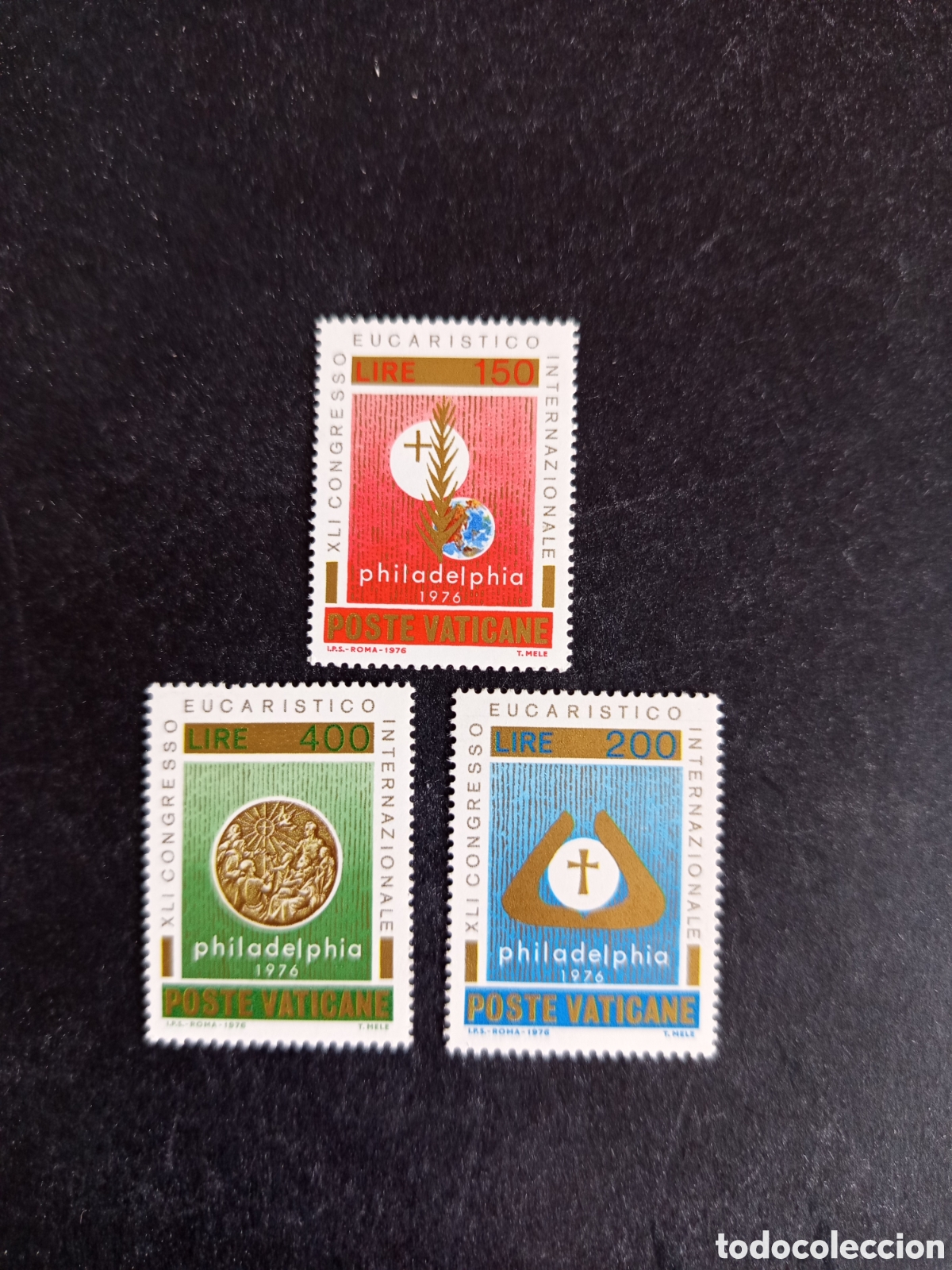 Sellos: Vaticano, 1976. Congreso Eucaristico.Yv 613/5. Completa en nuevo. Pedido m&iacute;nimo 3 &euro;. Ver fotos.