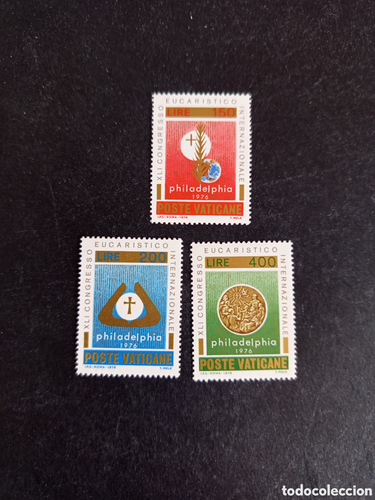 Sellos: Vaticano, 1976. Congreso Eucaristico.Yv 613/5. Completa en nuevo. Pedido m&iacute;nimo 3 &euro;. Ver fotos.