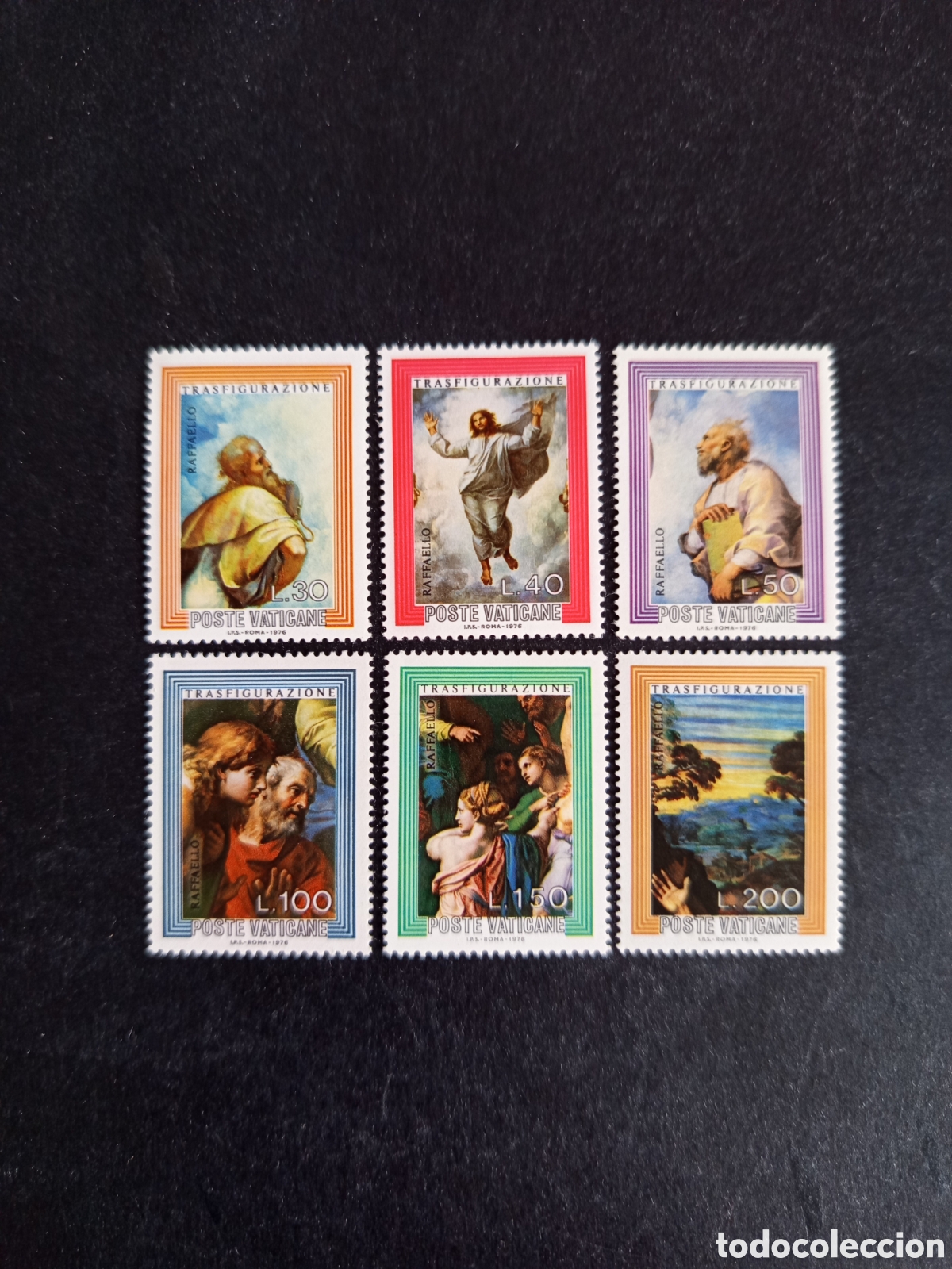 Sellos: Vaticano, 1976. La Transfiguraci&oacute;n.Yv 616/21. Completa en nuevo. Pedido m&iacute;nimo 3 &euro;. Ver fotos.