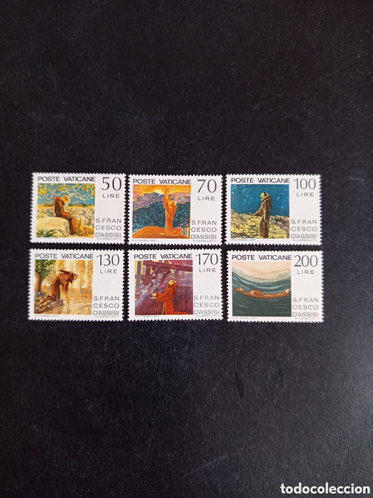 Sellos: Vaticano, 1977. San Francisco de Asis. Yv 628/633. Pedido m&iacute;nimo 3 &euro;. Ver fotos.