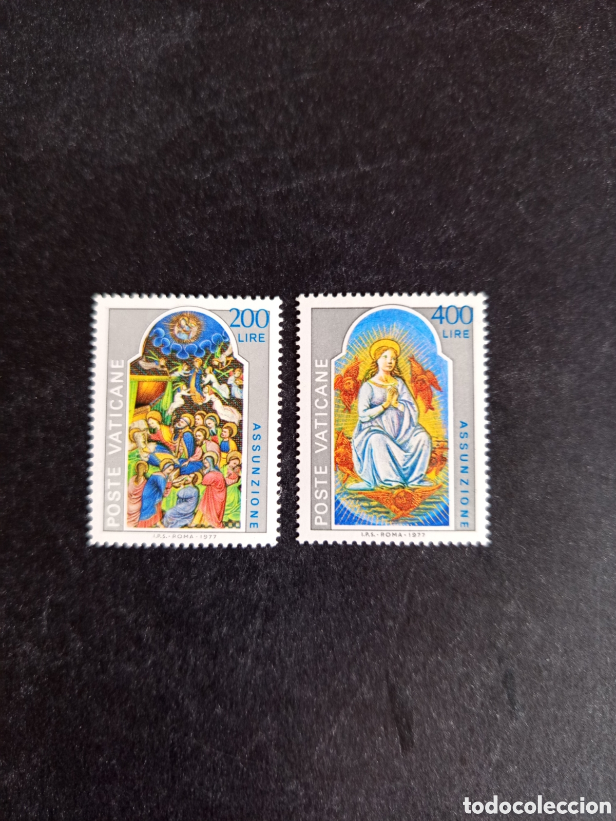 Sellos: Vaticano, 1977. La Asunci&oacute;n . Miniaturas de c&oacute;dices. Yv 636/7. completa en nuevo.Pedido m&iacute;nimo 3 &euro;