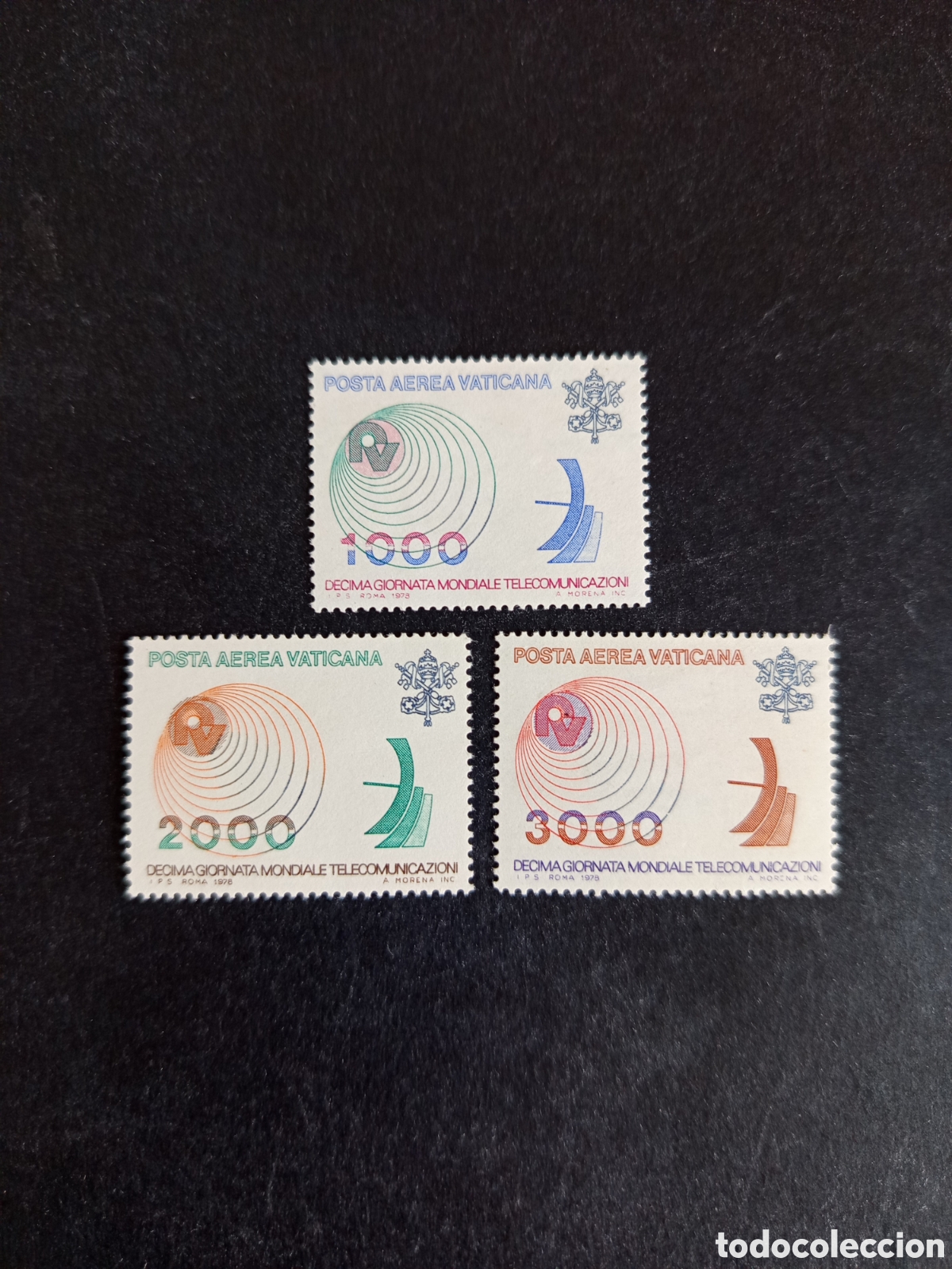 Sellos: Vaticano, 1978. D&iacute;a de las telecomunicaciones. Yv a&eacute;reo 63/5.completa en nuevo.Pedido m&iacute;nimo 3 &euro;