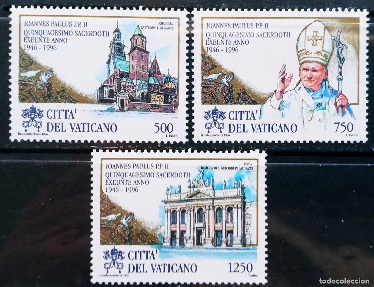 Sellos: VATICANO - IVERT 1043/45 NUEVOS ** 50&ordm; ANIV. ORDENACION SACERDOTAL DE JUAN PABLO II A&Ntilde;O 1996