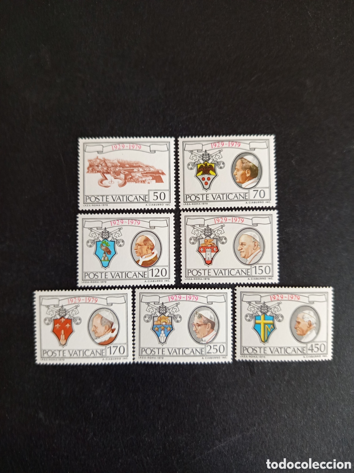 Sellos: Vaticano, 1979. 50 A&ntilde;os Ciudad del Vaticano. Yv 678/84. Completa en nuevo.Pedido m&iacute;nimo 3 &euro;.