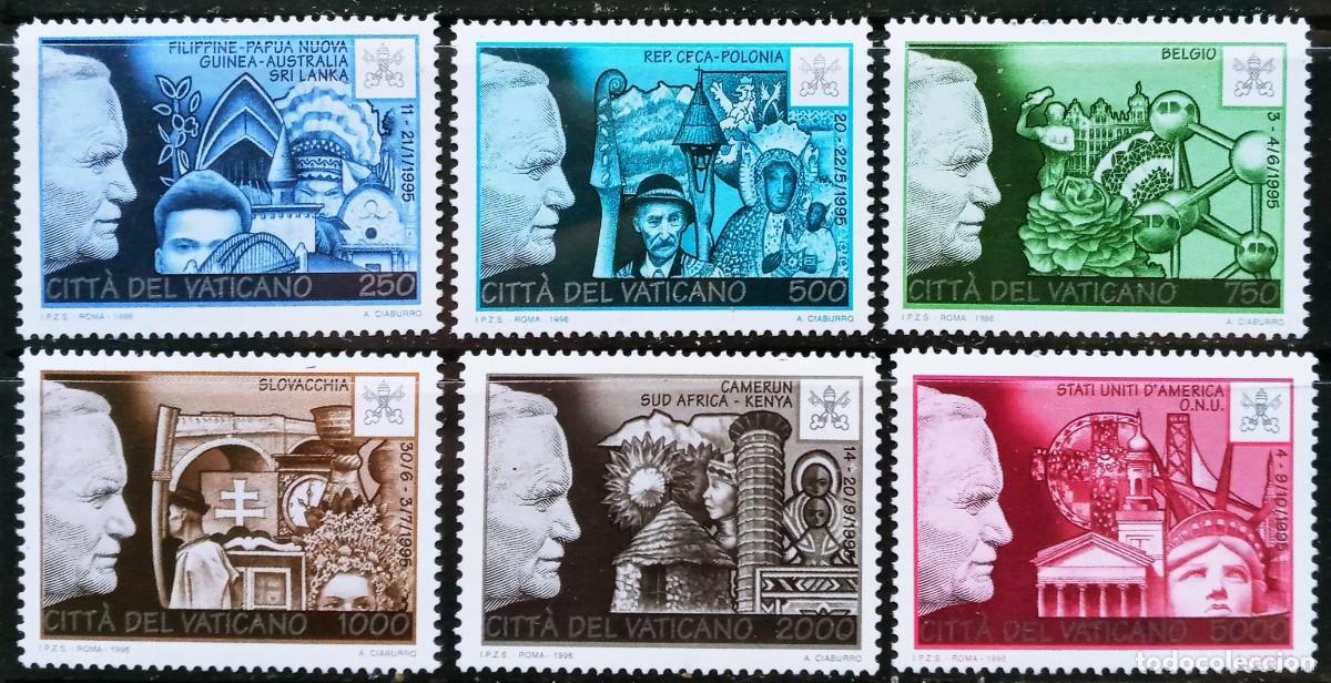 Sellos: VATICANO - IVERT 1052/57 NUEVOS ** VIAJES DE JUAN PABLO II POR EL MUNDO - A&Ntilde;O 1996