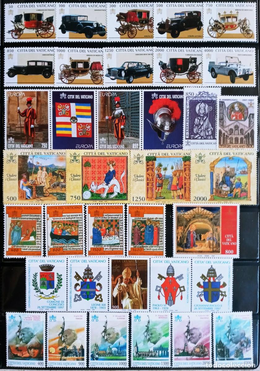 Sellos: VATICANO - IVERT...34 SELLOS+ 1 HOJA BLOQUE NUEVOS ** DEL A&Ntilde;O 1997 SERIES COMPLETAS - LOS DE LA FOTO