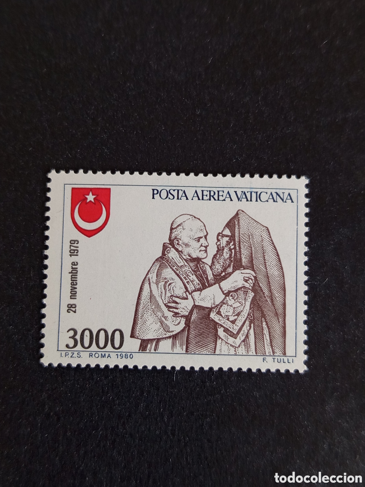 Sellos: Vaticano,1980. Viaje de S.S. San Juan Pablo II a Turqu&iacute;a. Yv a&eacute;reo 72. Pedido m&iacute;nimo 3 &euro;. Ver fotos