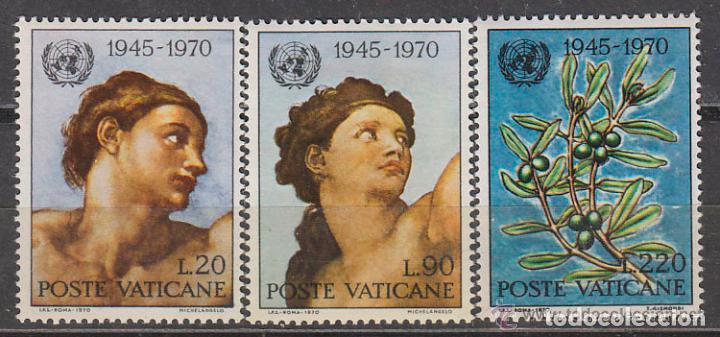 Sellos: Vaticano 1970 Ivert 510/2 *** 25&ordm; Aniversario de la O.N.U. - Obras de Miguel Angel