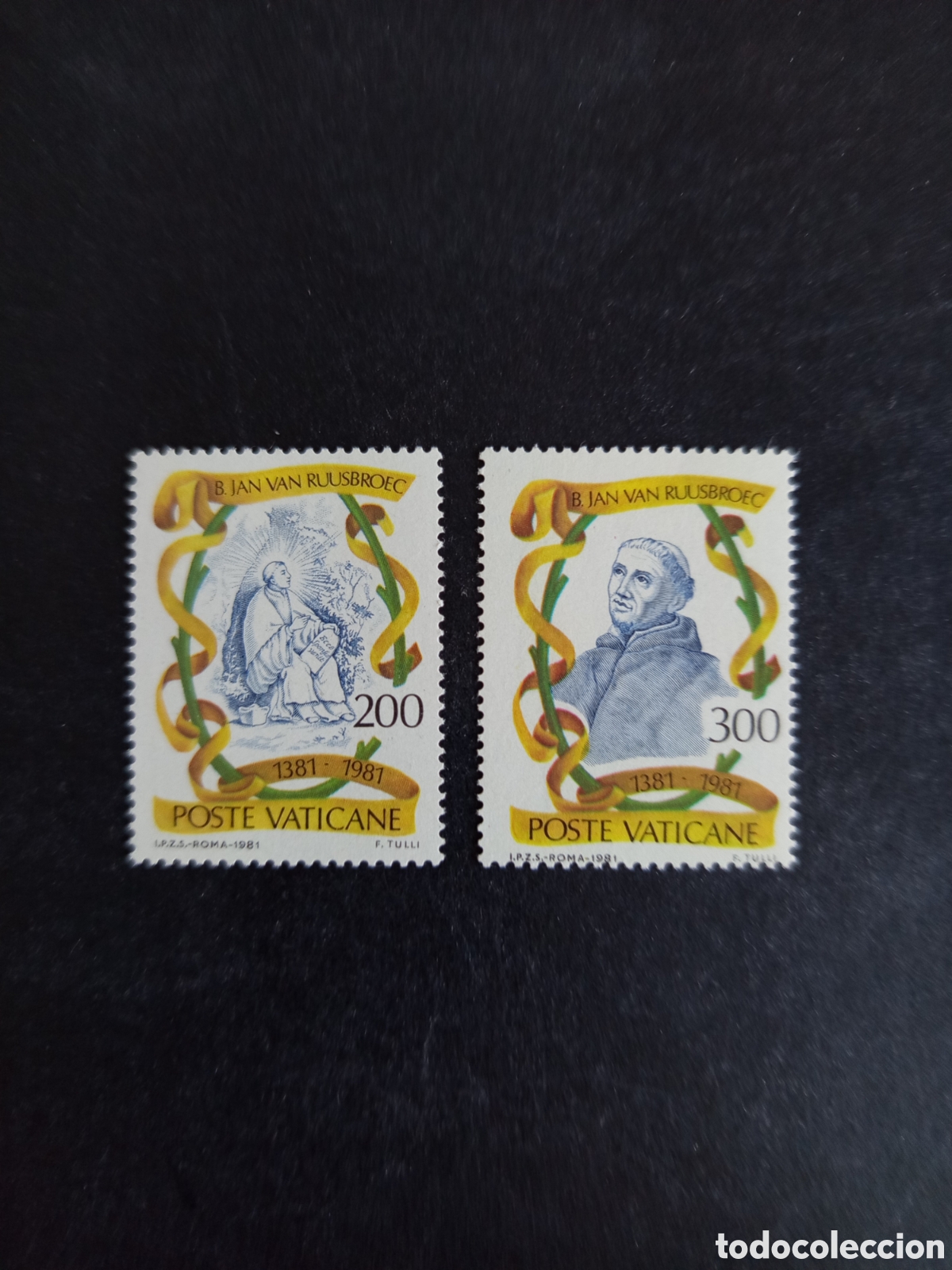 Sellos: Vaticano,1981. Jan van Ruusbroec. M&iacute;stico . Yv 713/4. Completa en nuevo. Pedido m&iacute;nimo 3 &euro;.