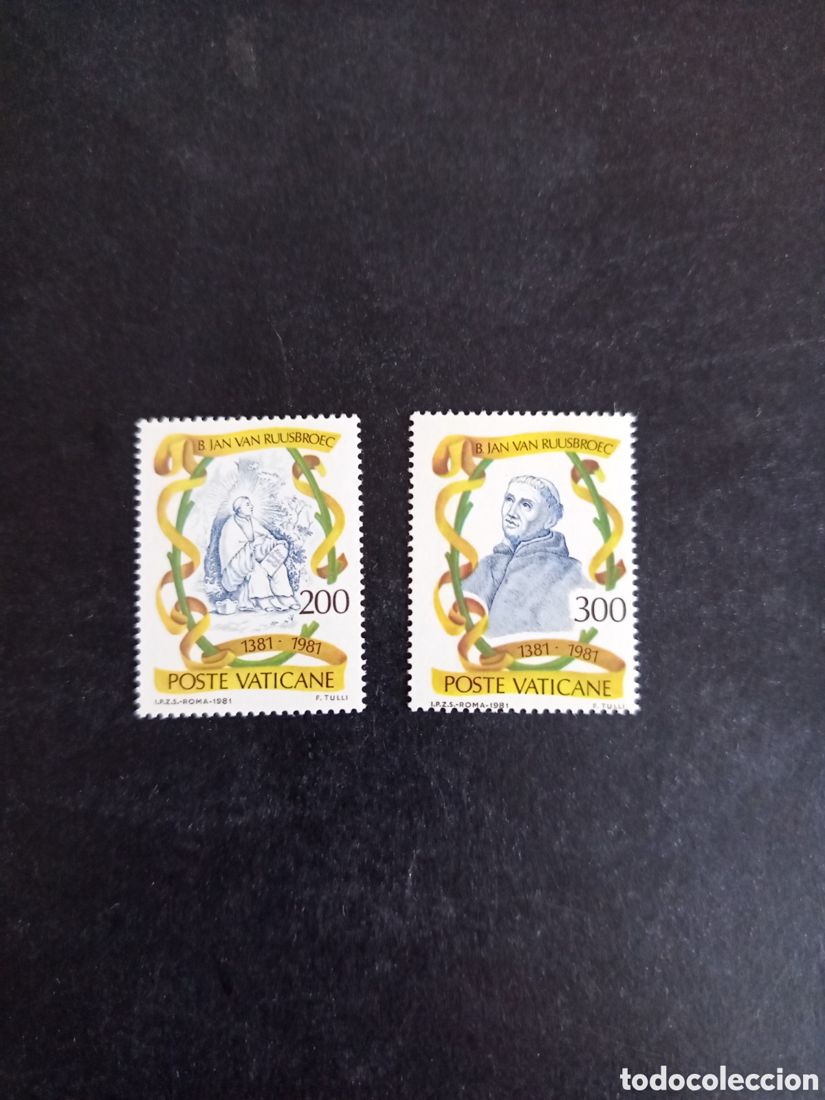 Sellos: Vaticano,1981. Jan van Ruusbroec. M&iacute;stico . Yv 713/4. Completa en nuevo. Pedido m&iacute;nimo 3 &euro;.