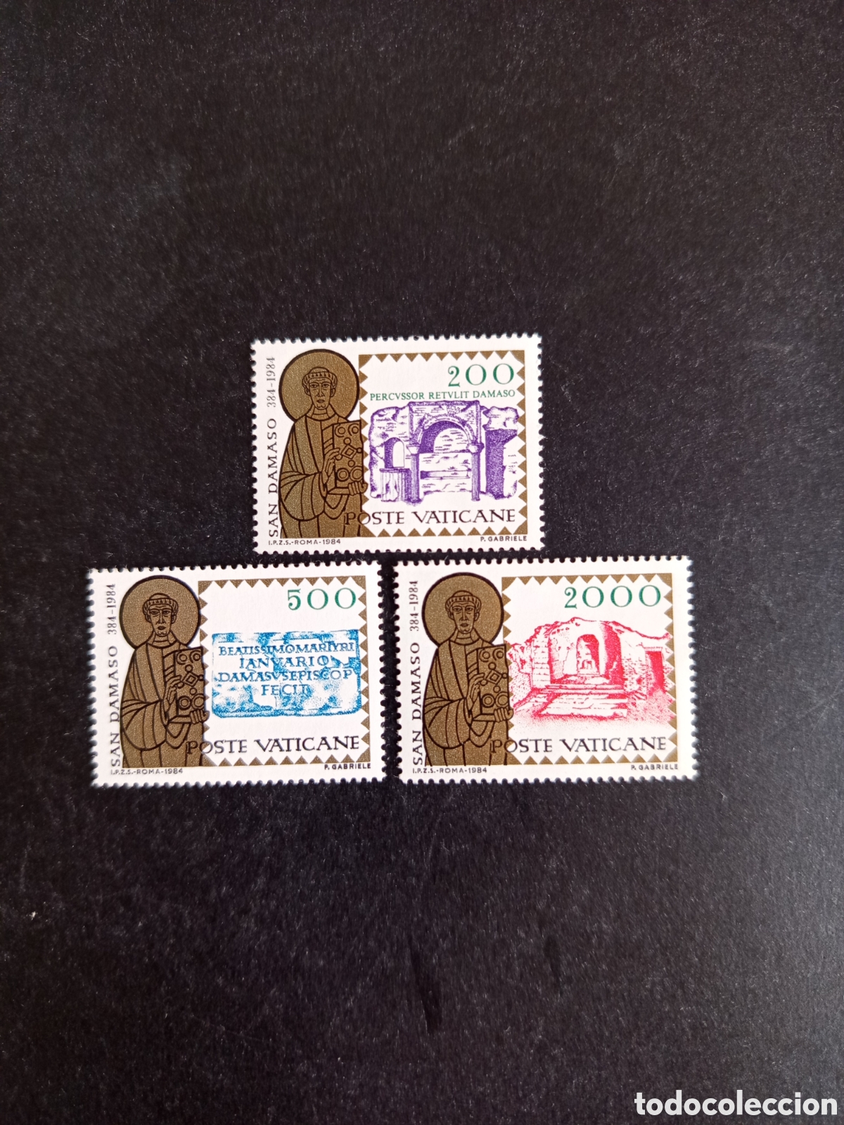 Sellos: Vaticano,1984.San D&aacute;maso. Yv. 767/9. completa en nuevo. Pedido m&iacute;nimo 3 &euro;. Ver fotos.