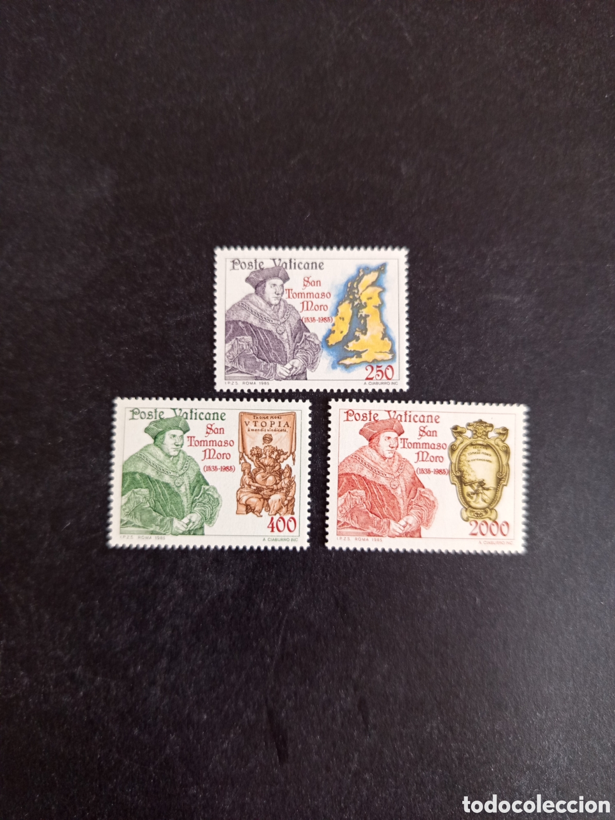 Sellos: Vaticano,1985. San Tom&aacute;s Moro. Yv. 773/5. completa en nuevo. Pedido m&iacute;nimo 3 &euro;. Ver fotos.