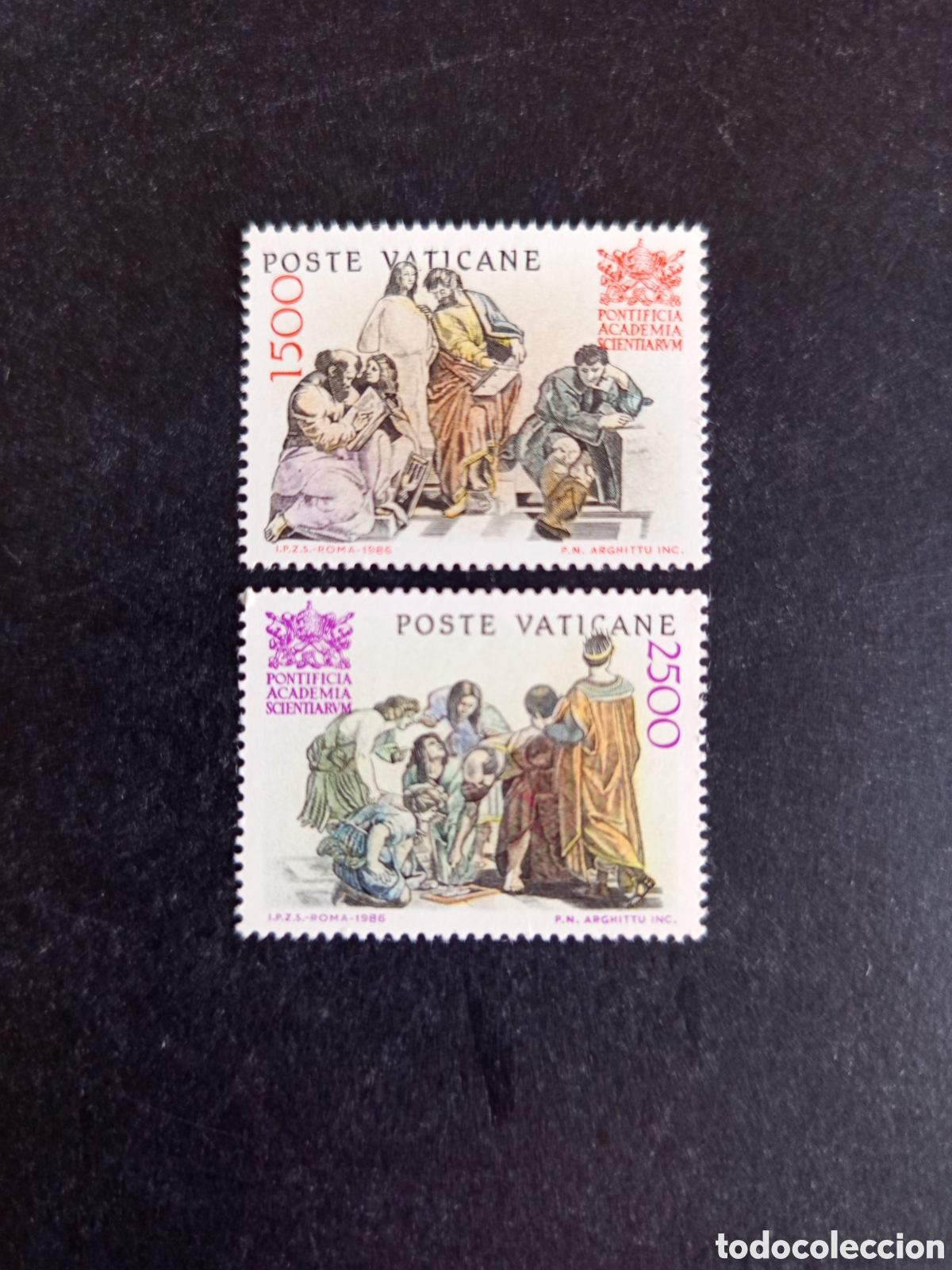 Sellos: Vaticano,1986. Academia Pontificia de Ciencias. Yv. 800/2. completa en nuevo. Pedido m&iacute;nimo 3 &euro;.