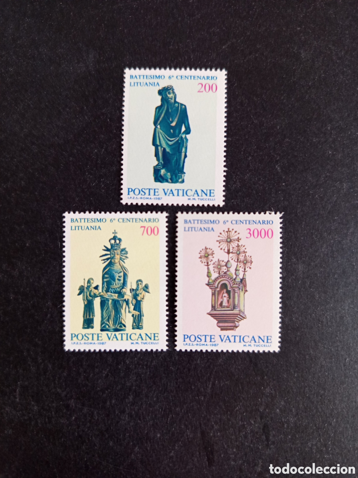 Sellos: Vaticano,1987. VI Centenario Bautismo de Lituania. Yv. 806/8. completa en nuevo. Pedido m&iacute;nimo 3 &euro;.