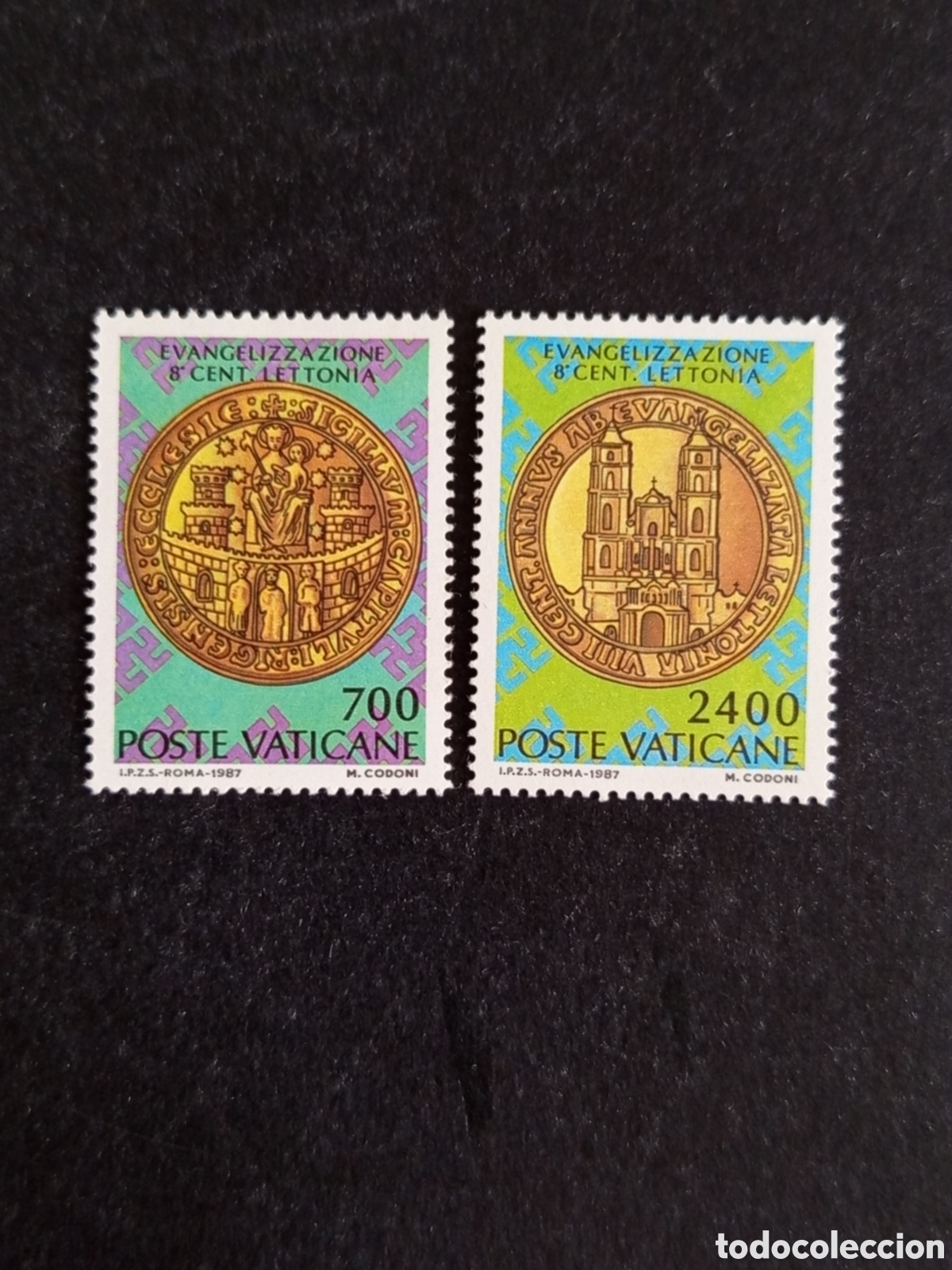 Sellos: Vaticano,1987.VIII Centenario Evangelizaci&oacute;n Letonia. Yv. 809/10.Completa en nuevo. Pedido m&iacute;nimo 3&euro;