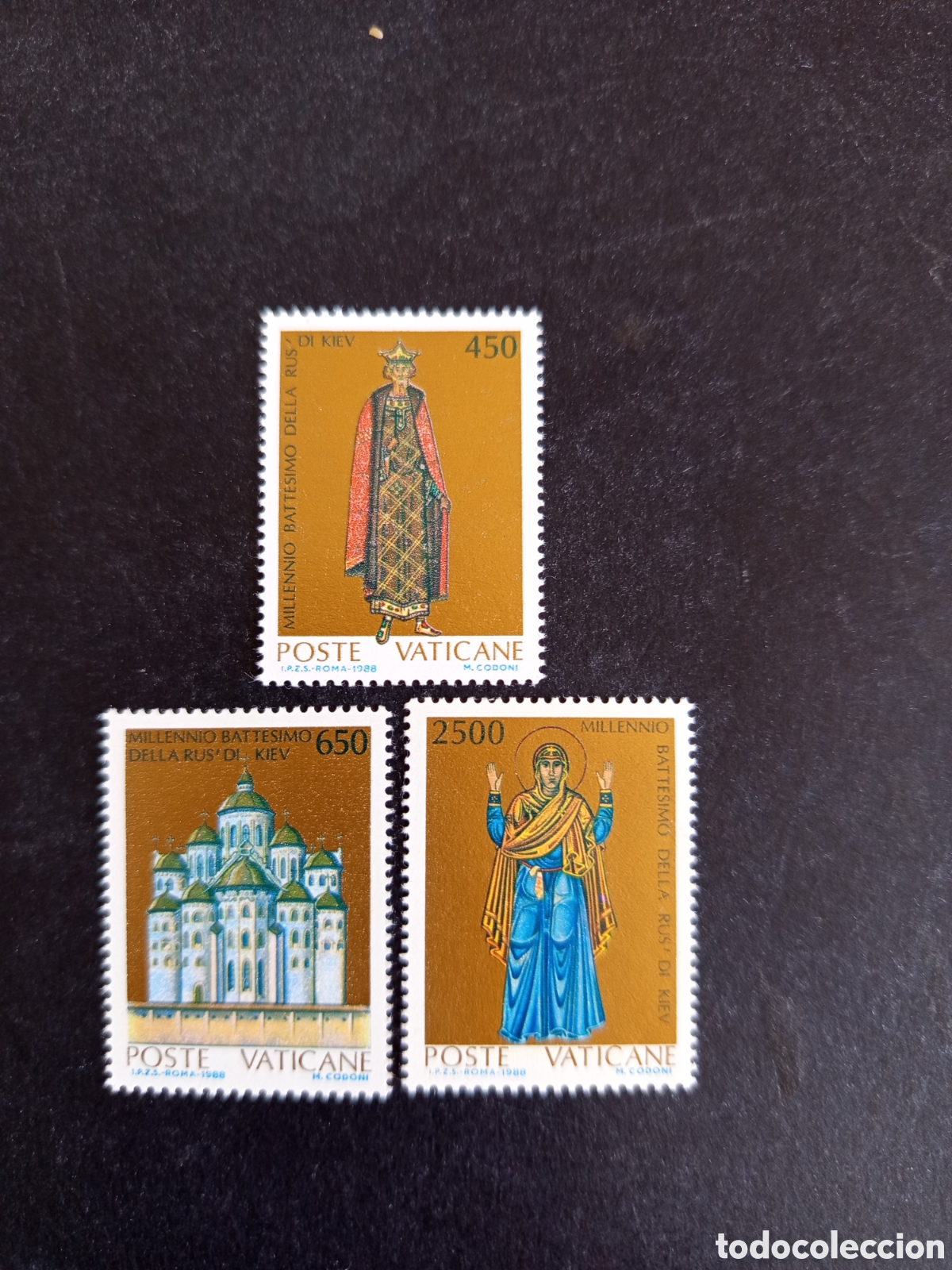 Sellos: Vaticano,1988.Milenario del Bautismo de Rusia. Yvert 87/9. Completa en nuevo. Pedido m&iacute;nimo 3 &euro;.