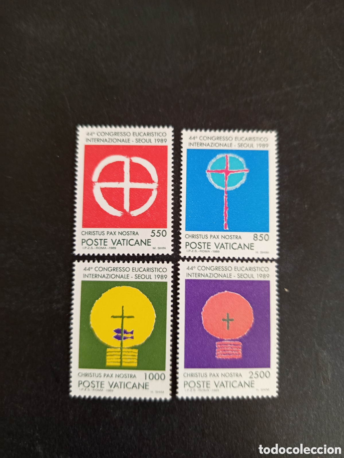 Sellos: Vaticano,1989. Congreso Eucaristico. Yv. 860/3. Completa en nuevo. Pedido m&iacute;nimo 3 &euro;. Ver fotos.