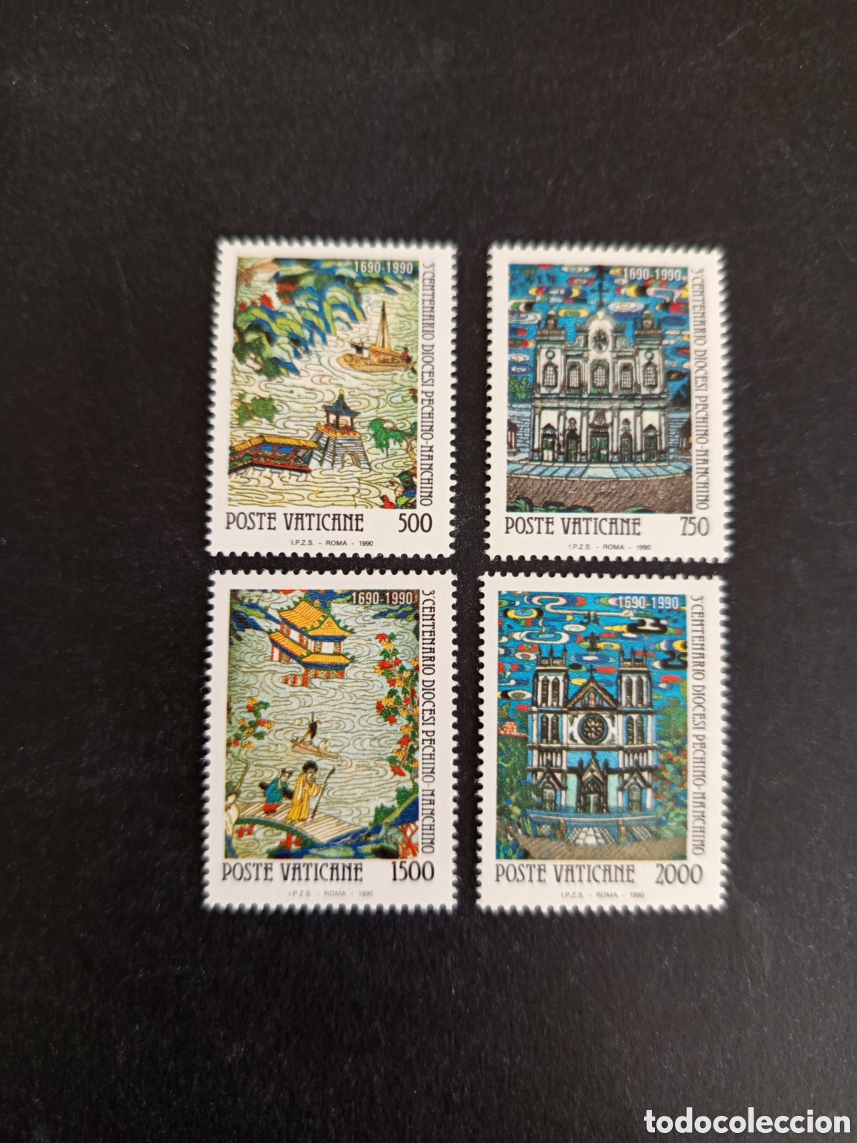 Sellos: Vaticano,1990. 300 A&ntilde;os di&oacute;cesis Pekin. Yv. 882/5. Completa en nuevo. Pedido m&iacute;nimo 3 &euro;. Ver fotos.