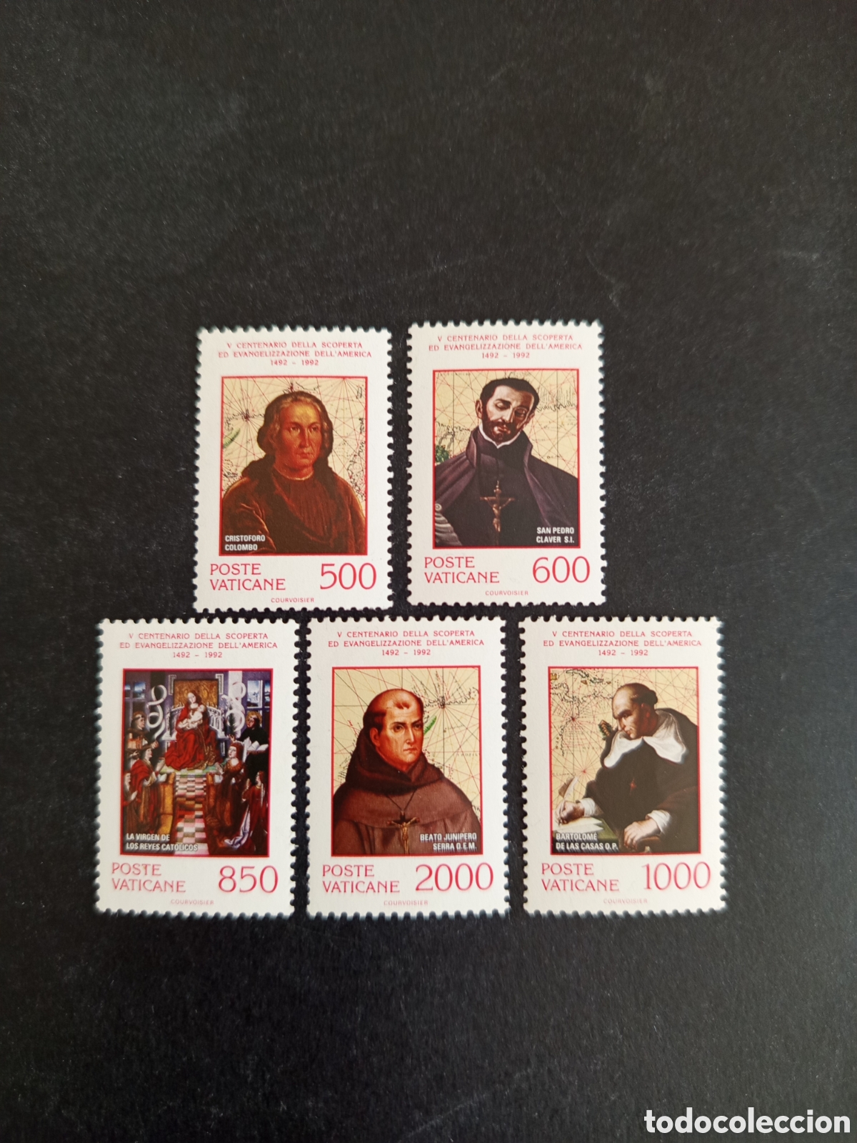 Sellos: Vaticano,1992. V Centenario Evangelizaci&oacute;n de Am&eacute;rica. Yv. 919/23. Completa, nuevos.Pedido m&iacute;nimo 3&euro;