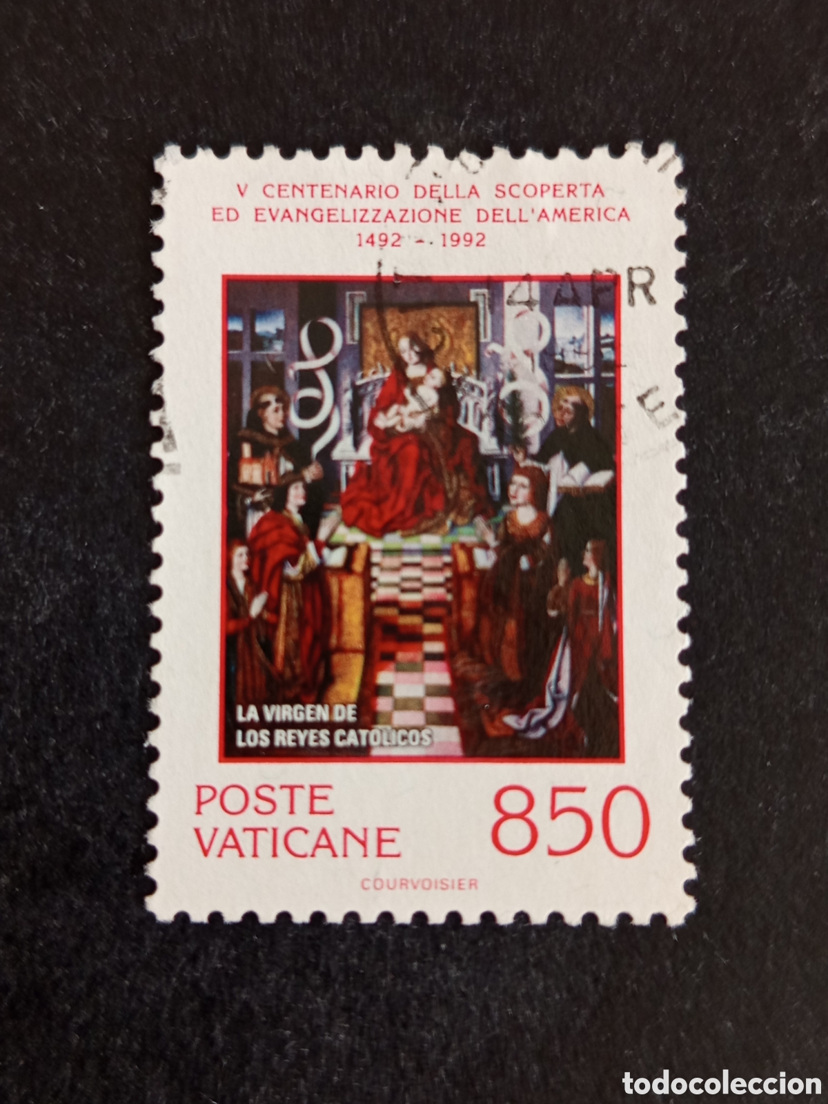 Sellos: Vaticano,1992. V Centenario Evangelizaci&oacute;n de Am&eacute;rica. Yv. 921. Sello usado. Pedido m&iacute;nimo 3 &euro;.