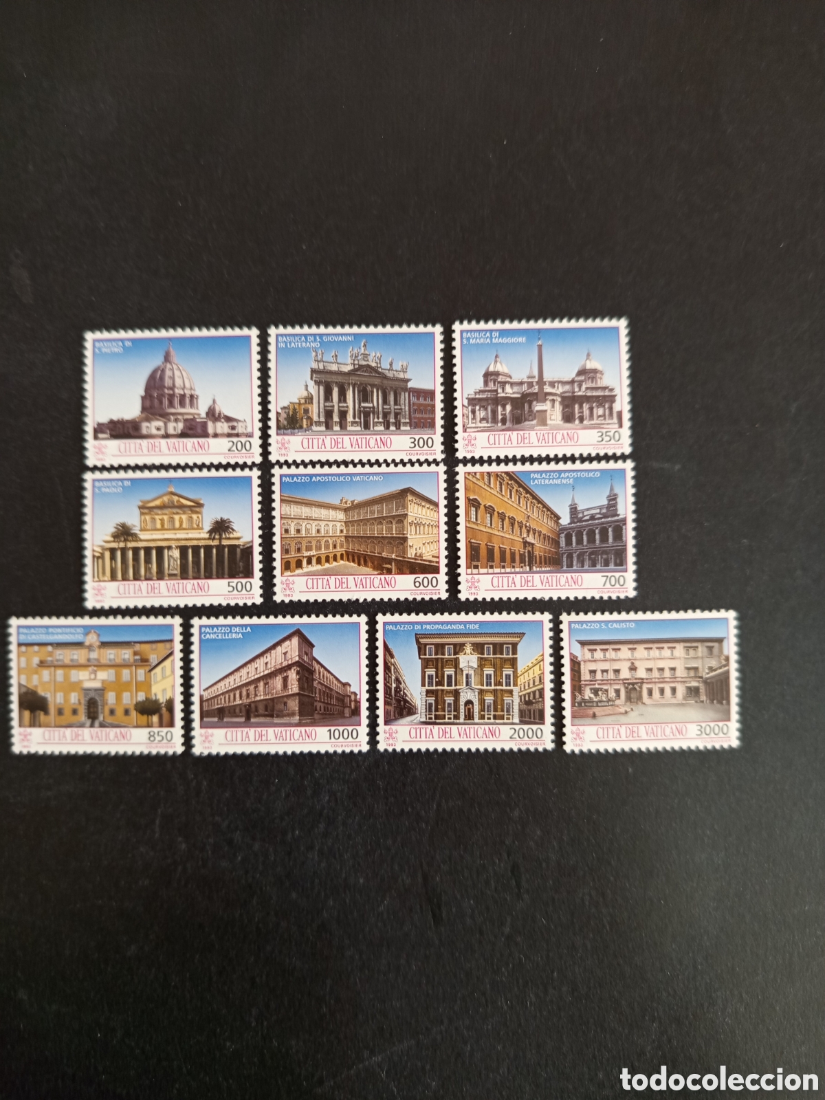 Sellos: Vaticano,1993. Edificios Religiosos del Vaticano. Yv. 942/51. Completa, nuevos. Pedido m&iacute;nimo 3 &euro;.