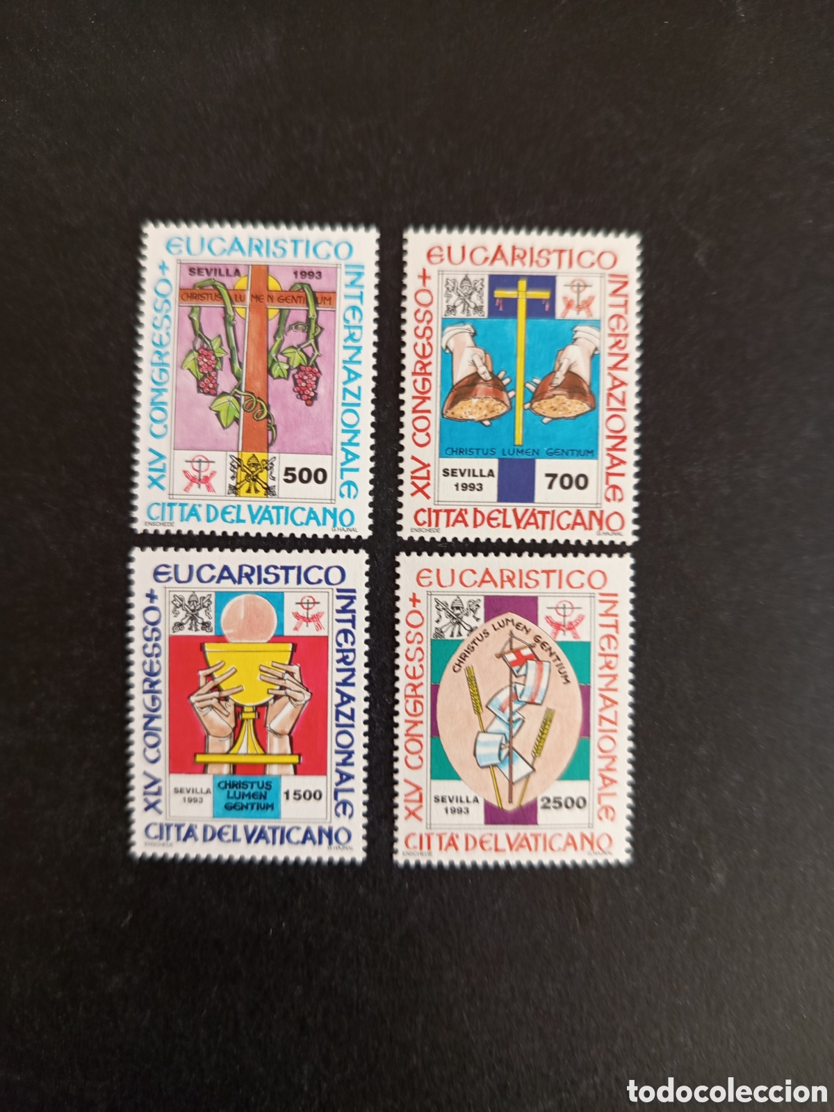 Sellos: Vaticano,1993. Congreso Eucar&iacute;stico. Yv. 952/5 Completa, nuevos. Pedido m&iacute;nimo 3 &euro;. Ver fotos.